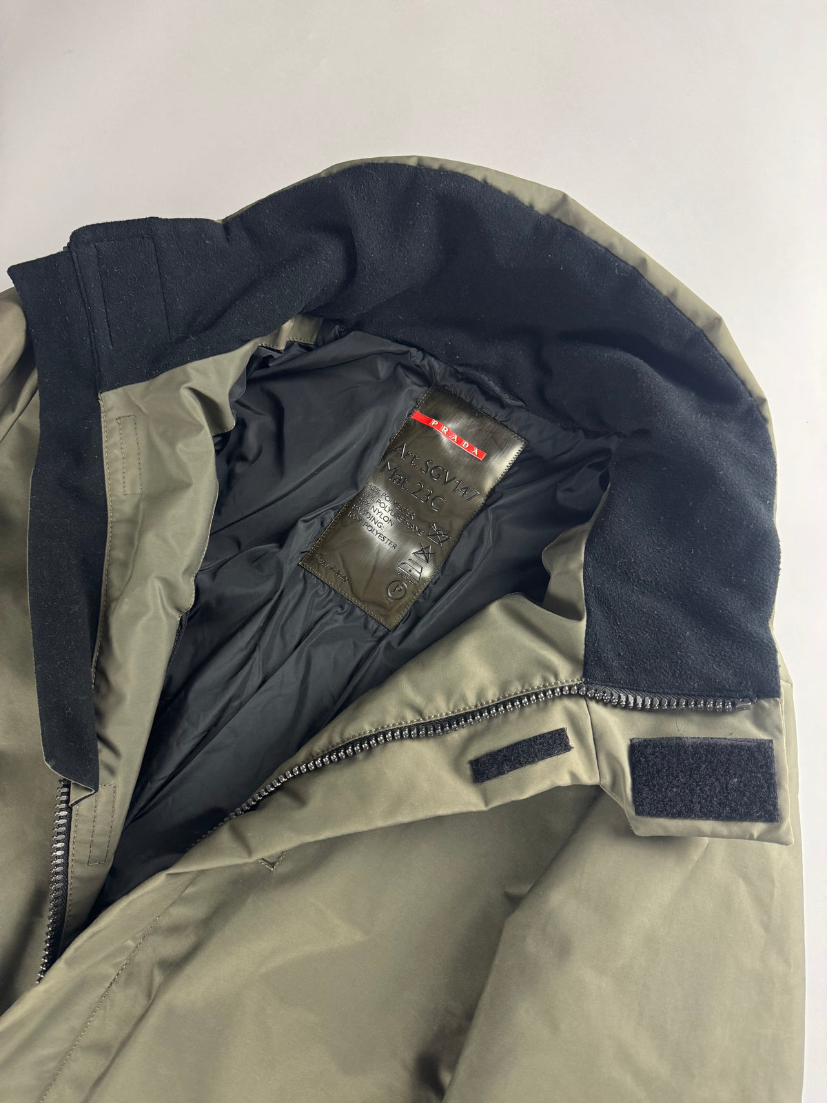 Prada Linea Rossa Khaki Nylon Technical Parka Jacket FW 1999 - M