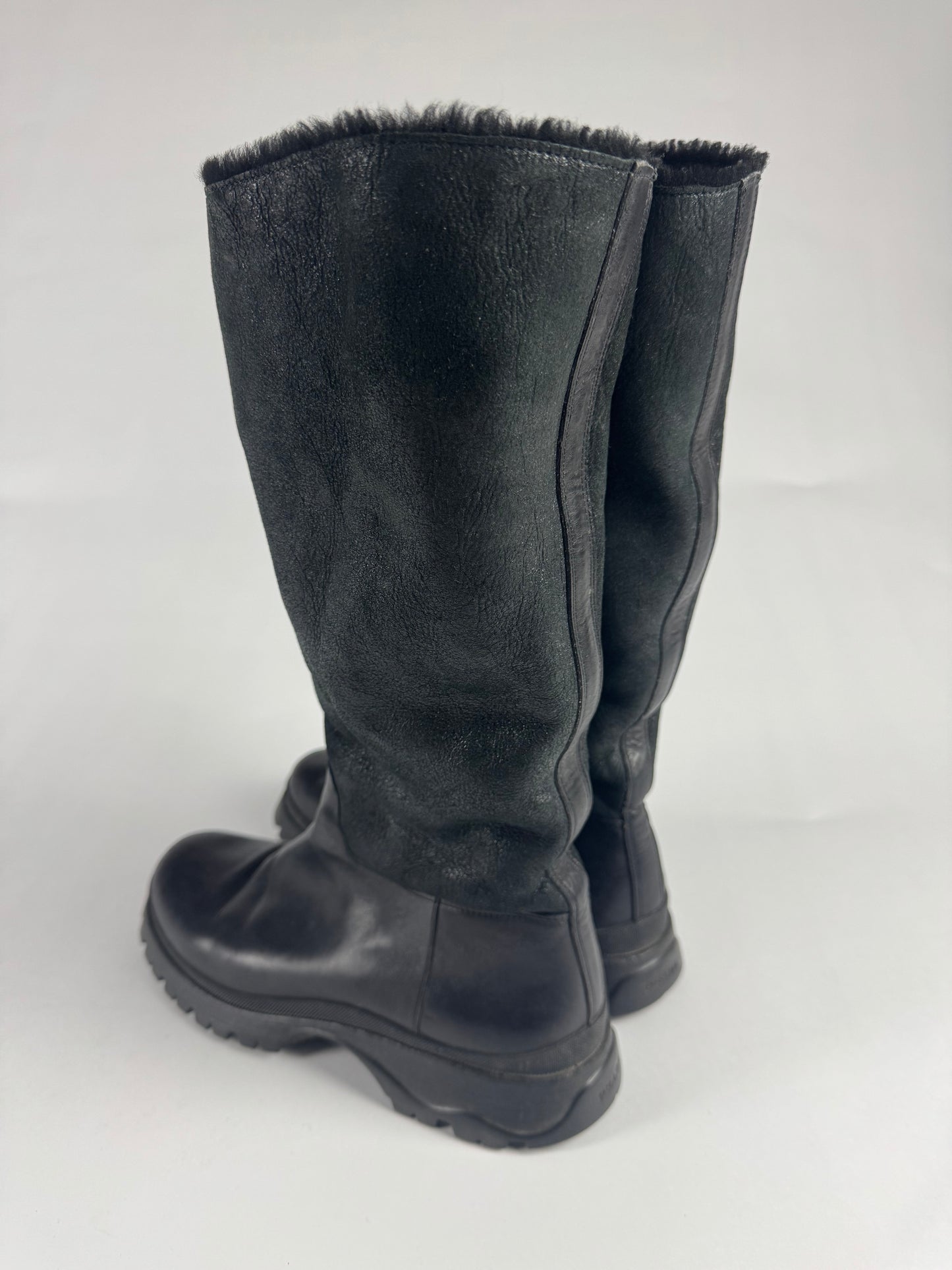 Prada Premium Shearling Combats Boots FW 2003 - 39 IT/40 EU