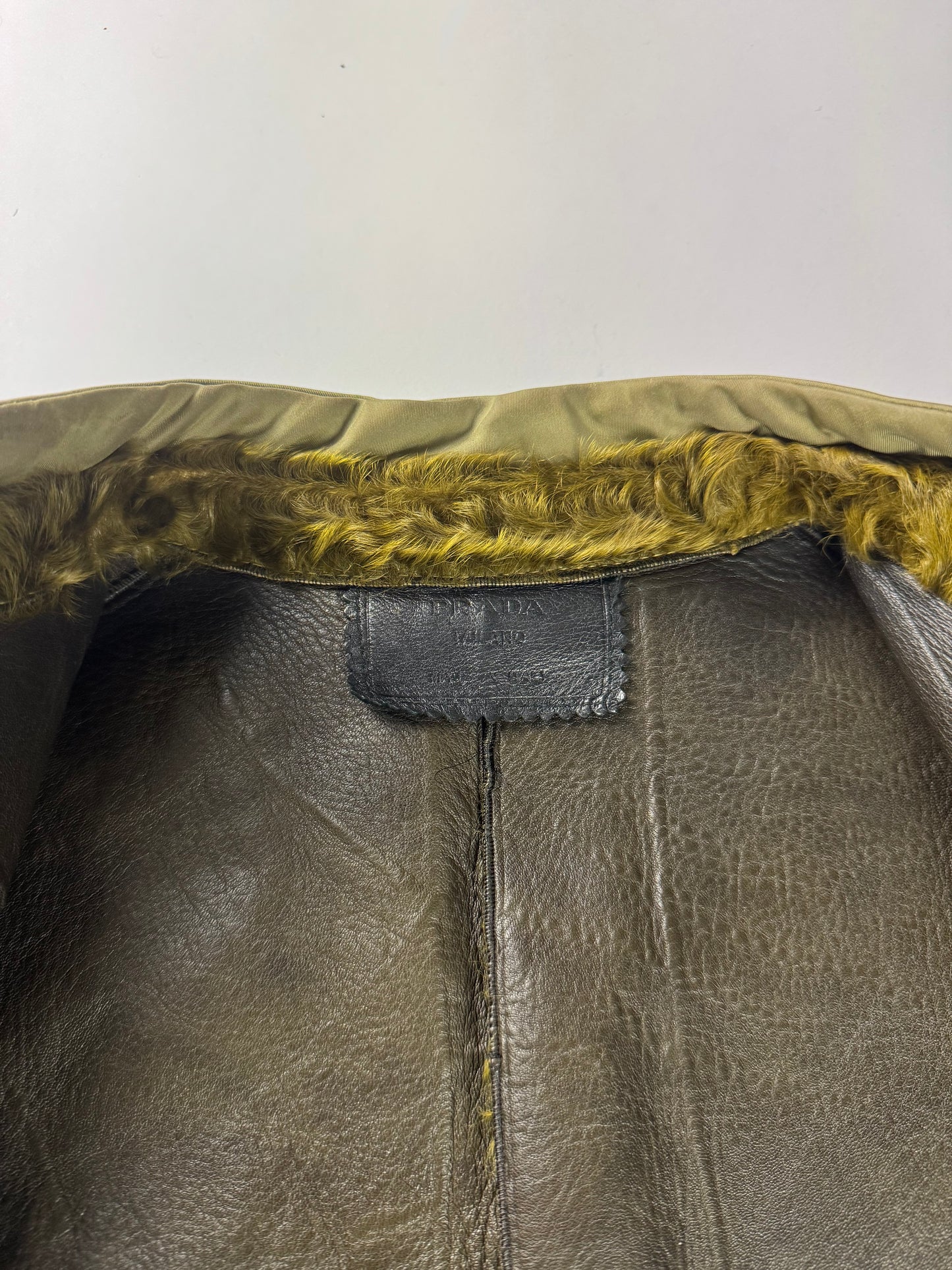 Prada Green Shearling Sleeveless Coat FW 1999 - S
