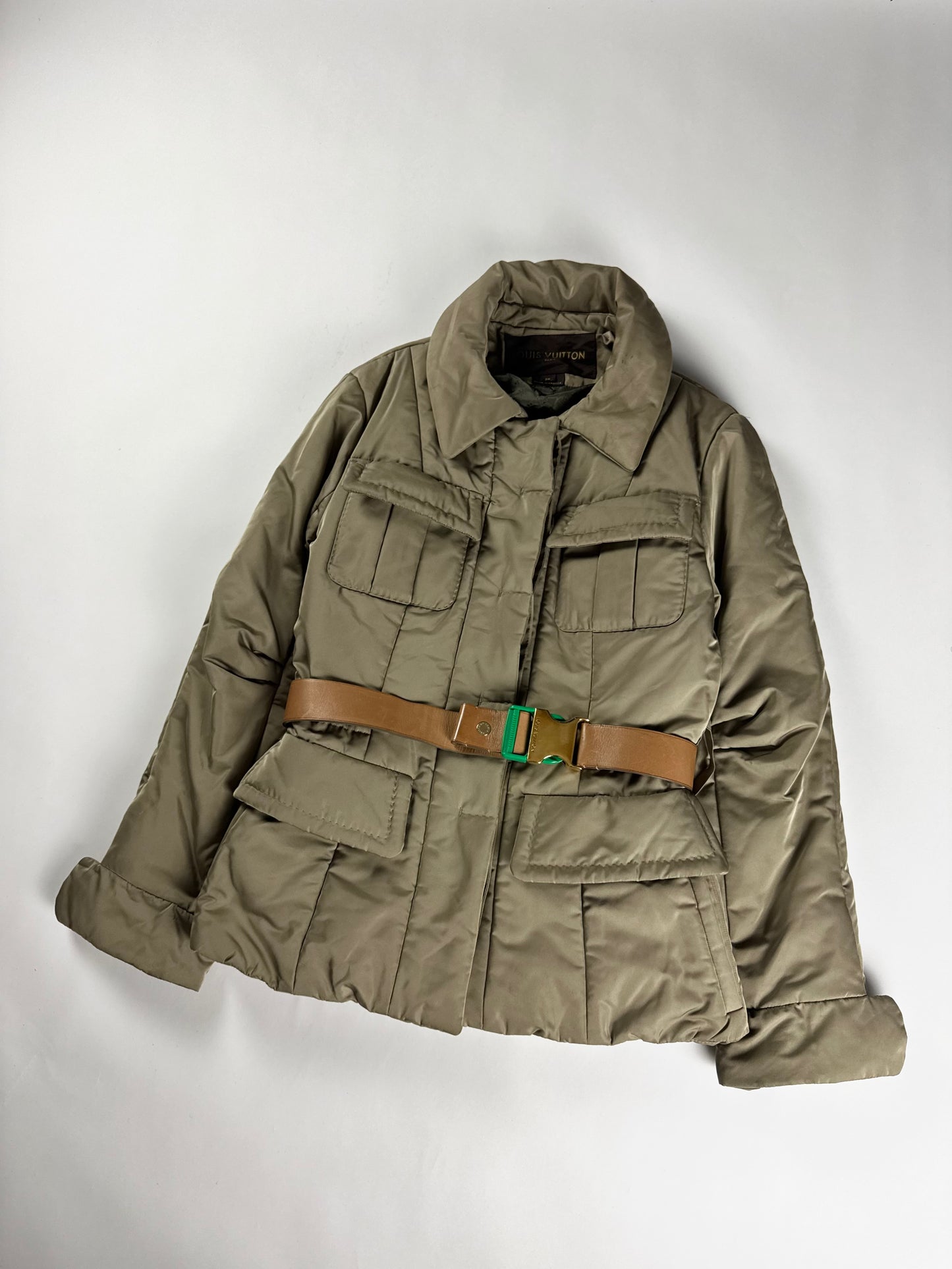 Louis Vuitton Leather Belted Saharienne Puffer Jacket FW 2008 - S