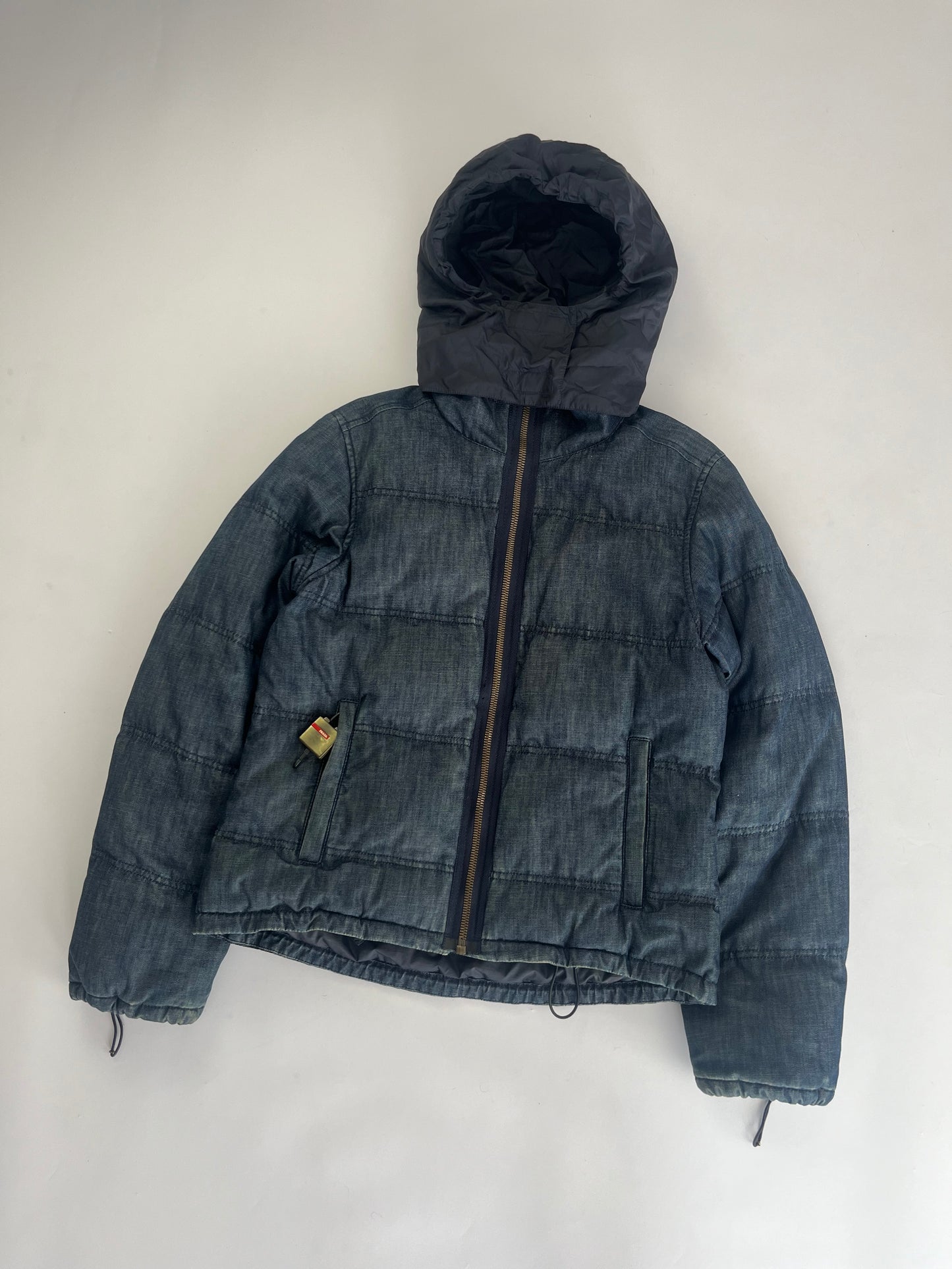 Prada Denim Puffer Jacket 2000s - XS