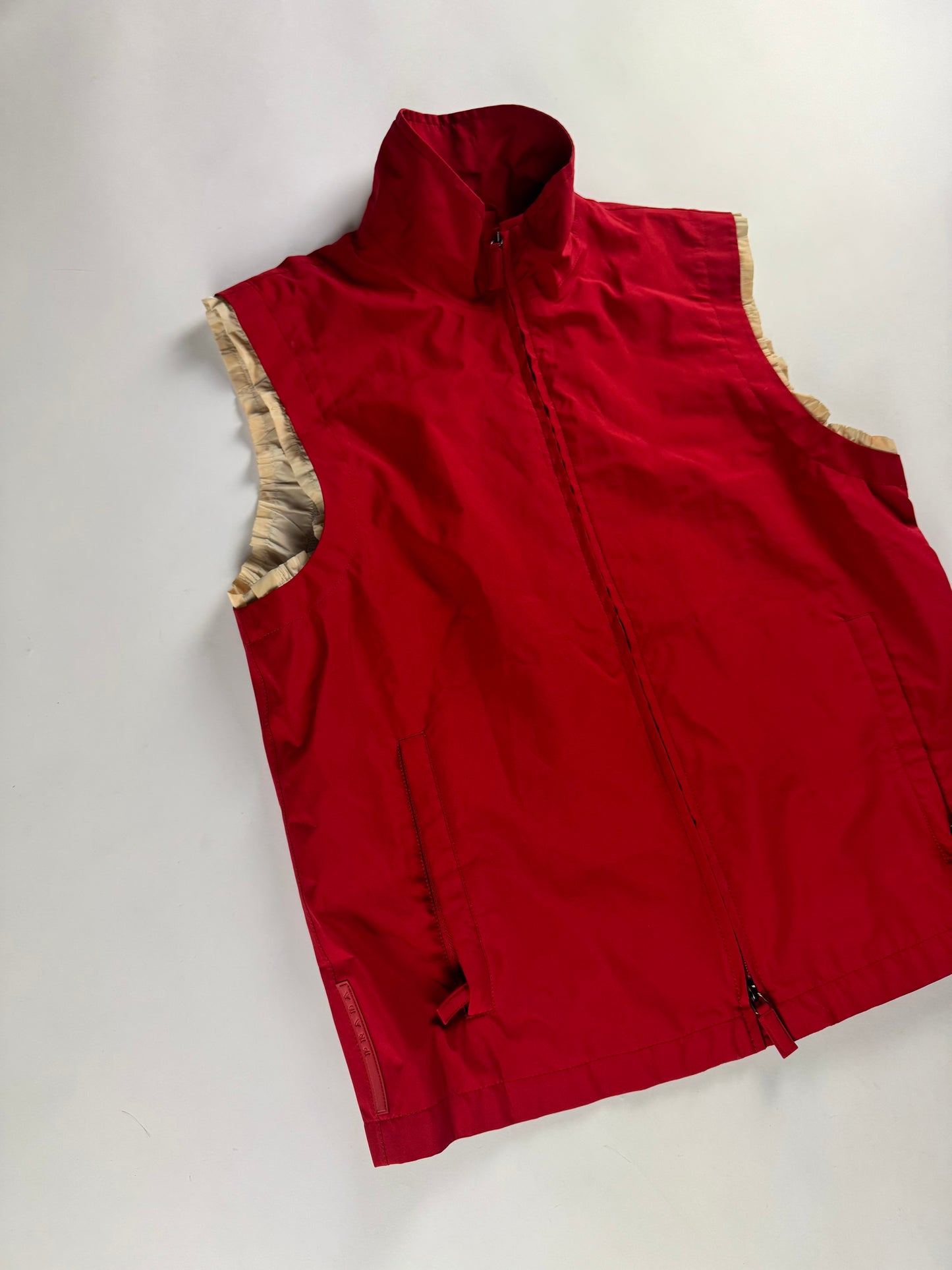Prada Linea Rossa Gore Tex Red Nylon Vest SS 2000 - L