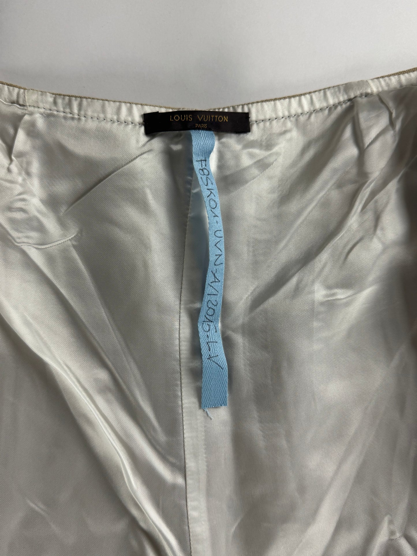 Louis Vuitton Sample Exposed Front Zipper Tan Flared Skirt FW 2015 - S