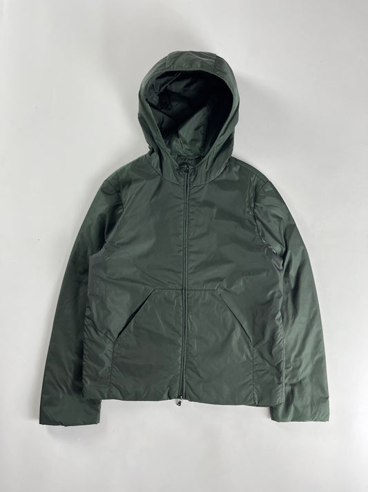 Prada Green Lantern Nylon Double Zip Hooded Jacket 1990s - S