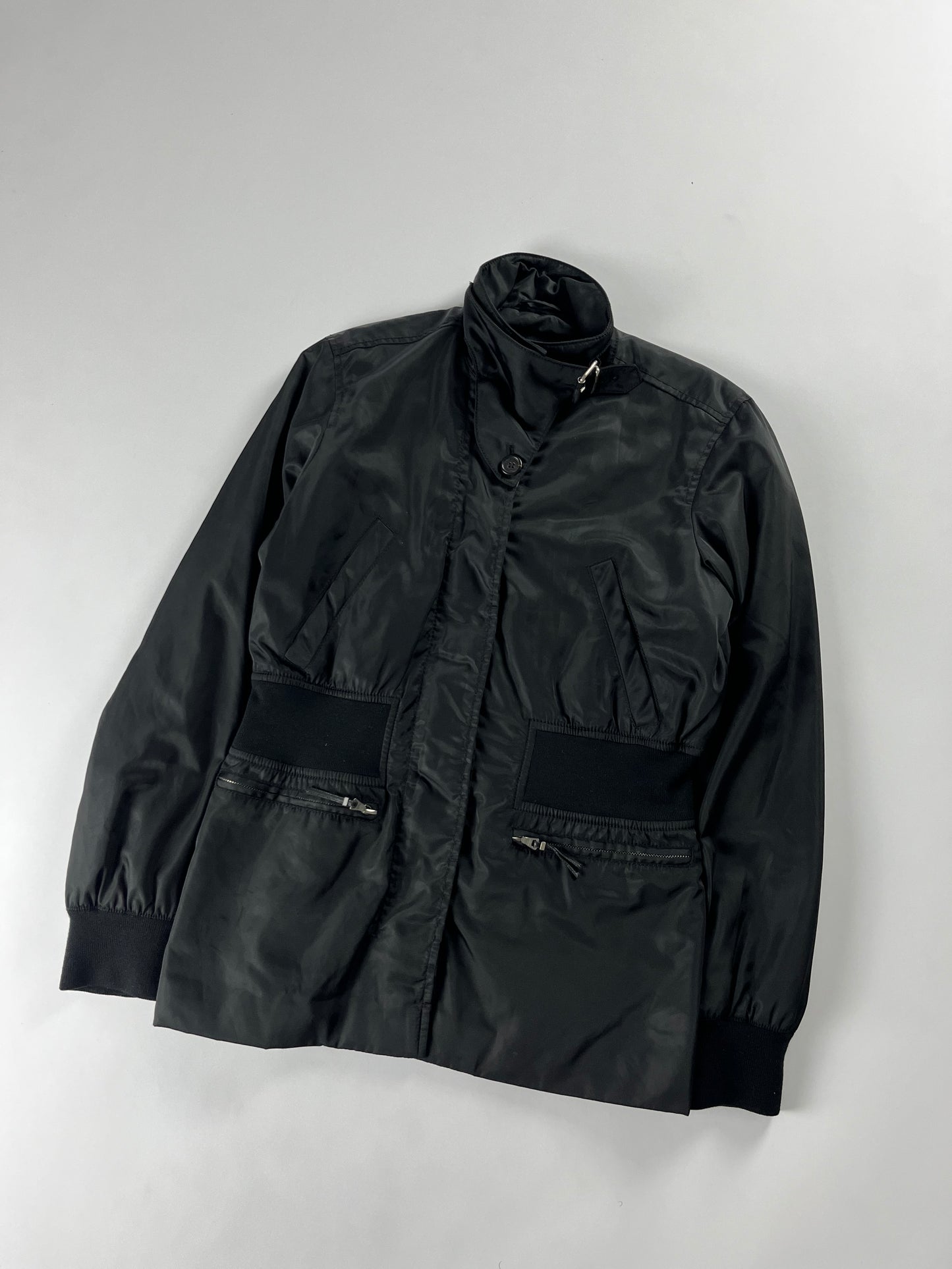 Prada Elastic Waisted Pilot Belted Collar Jacket 2000s - S