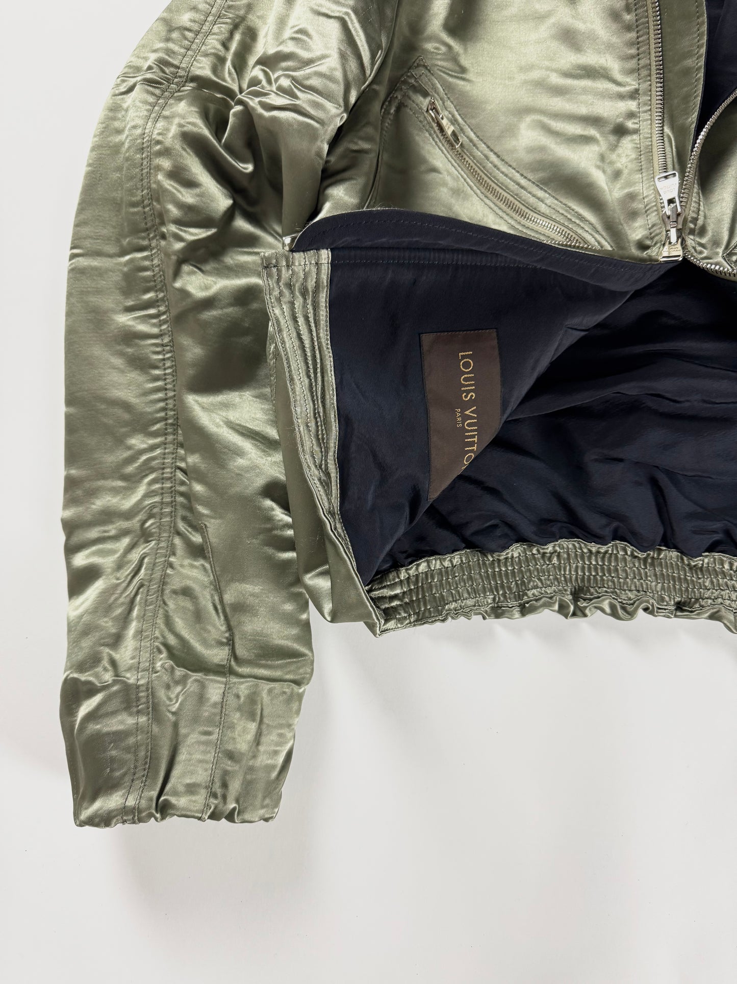 Louis Vuitton Patent Green Military Bomber Jacket SS 2015 - M