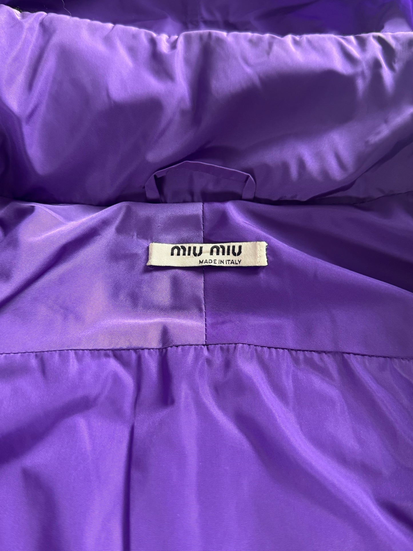 Miu Miu Inside Purple Packable Hood Puffer Jacket 2010s - S
