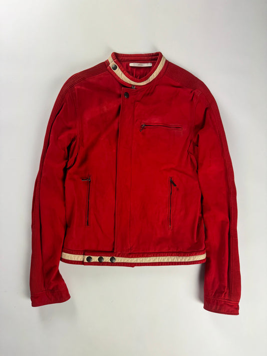 Yves Saint Laurent Rive Gauche Tom Ford Red Leather Motor Jacket SS 2004 - M