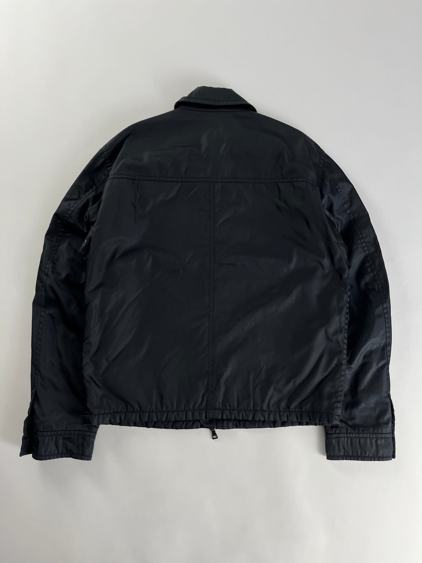 Prada Padded Navy Nylon Trucker Double Zip Jacket 2000s - M