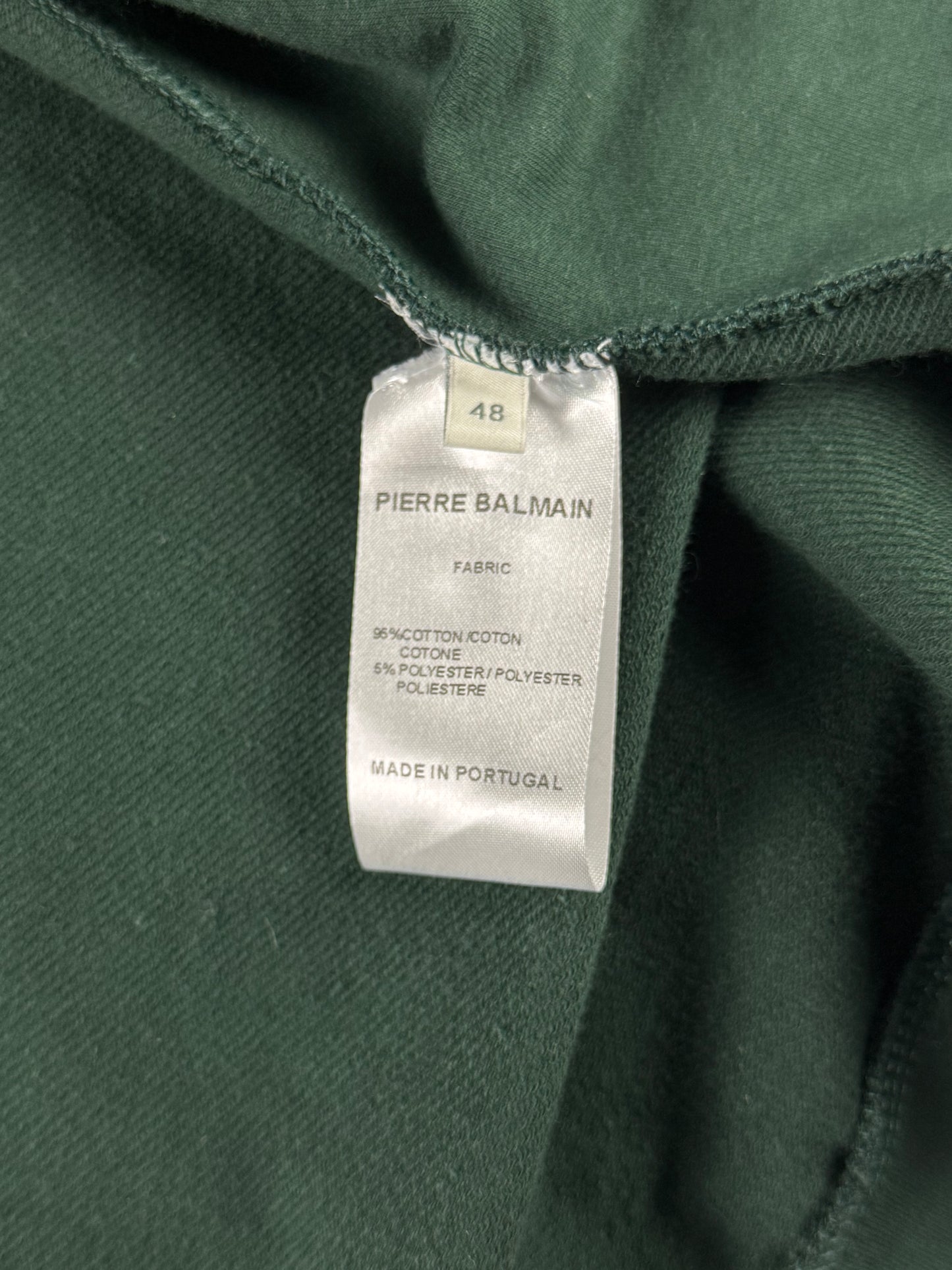 Pierre Balmain Leather Padded Shoulder Double Side Zip Green Biker Jacket - M