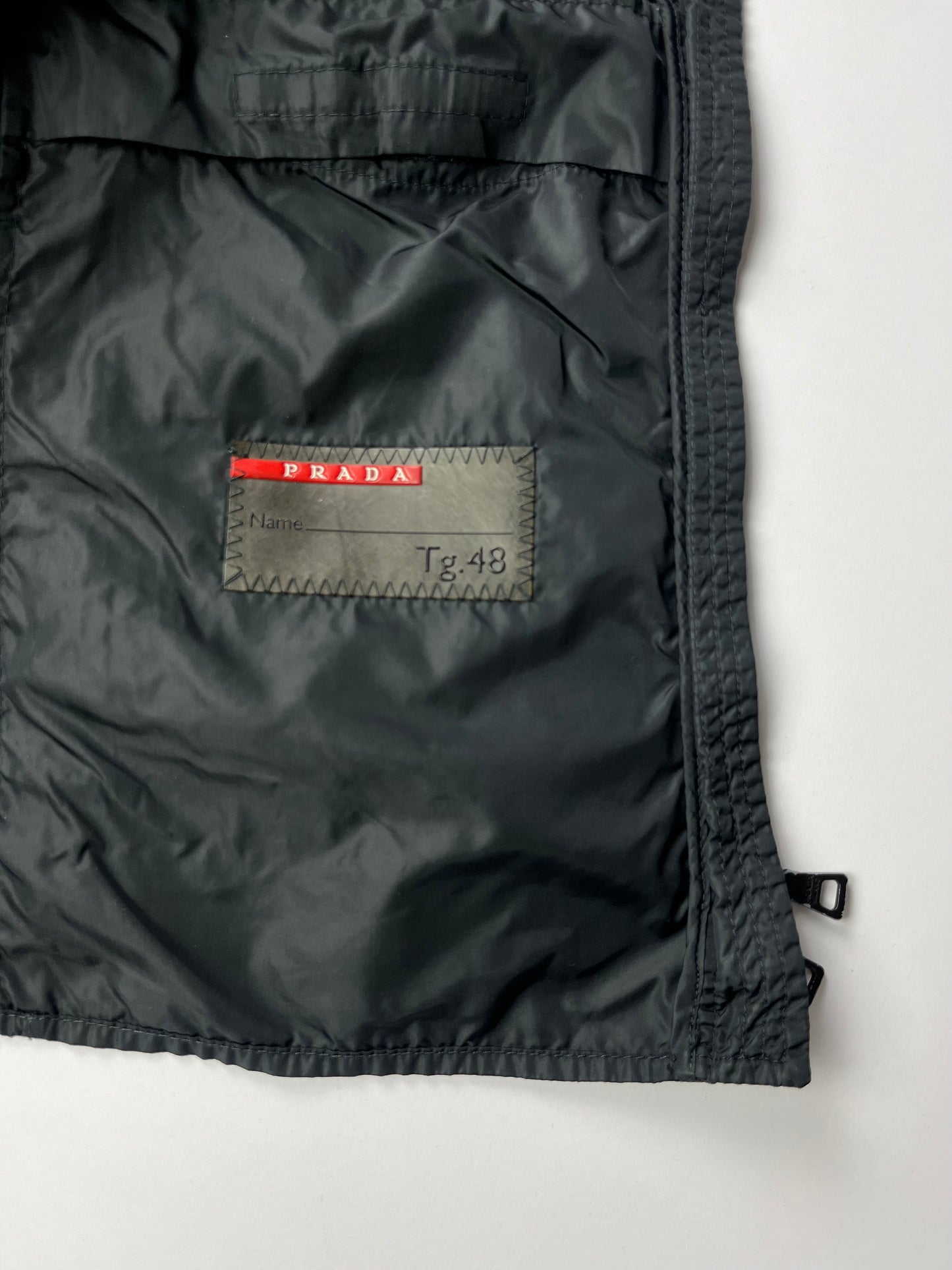 Prada Linea Rossa Dark Hooded Vest SS 2000 - M