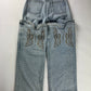 Y/Project Maxi Cowboy Cuff Blue Denim Pants SS 2023 - 32 US
