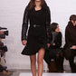 Balenciaga Dark Leather Sleeves Peplum Black Jacket FW 2002 - S