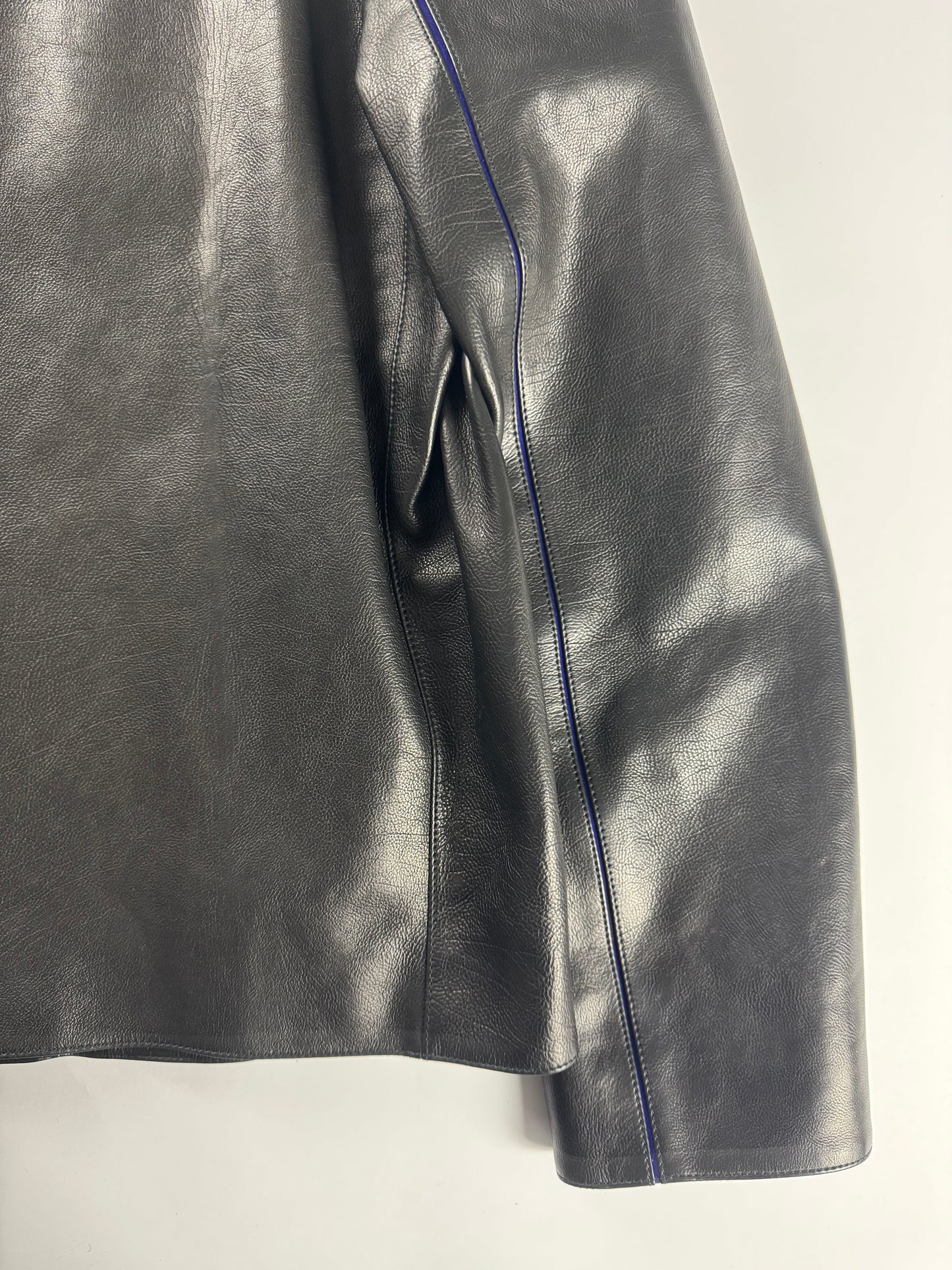 Louis Vuitton Unreleased Blue Neon Minimalist Perfect Tailored Lambskin Leather Jacket SS 2025 - L