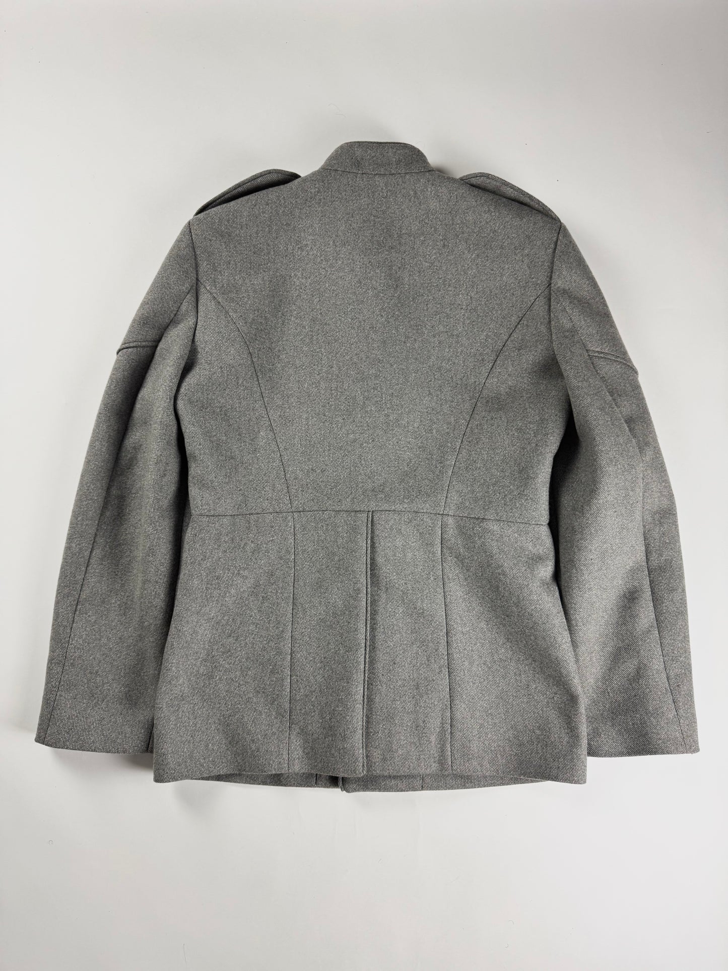 Louis Vuitton Sample Grey Wool Napoleonic Military Stand Collar Epaulettes Officer Jacket FW 2019 - M