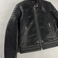 Moncler x Palm Angels Vicsek Full Grain Leather Down Moto Jacket FW 2023 - S