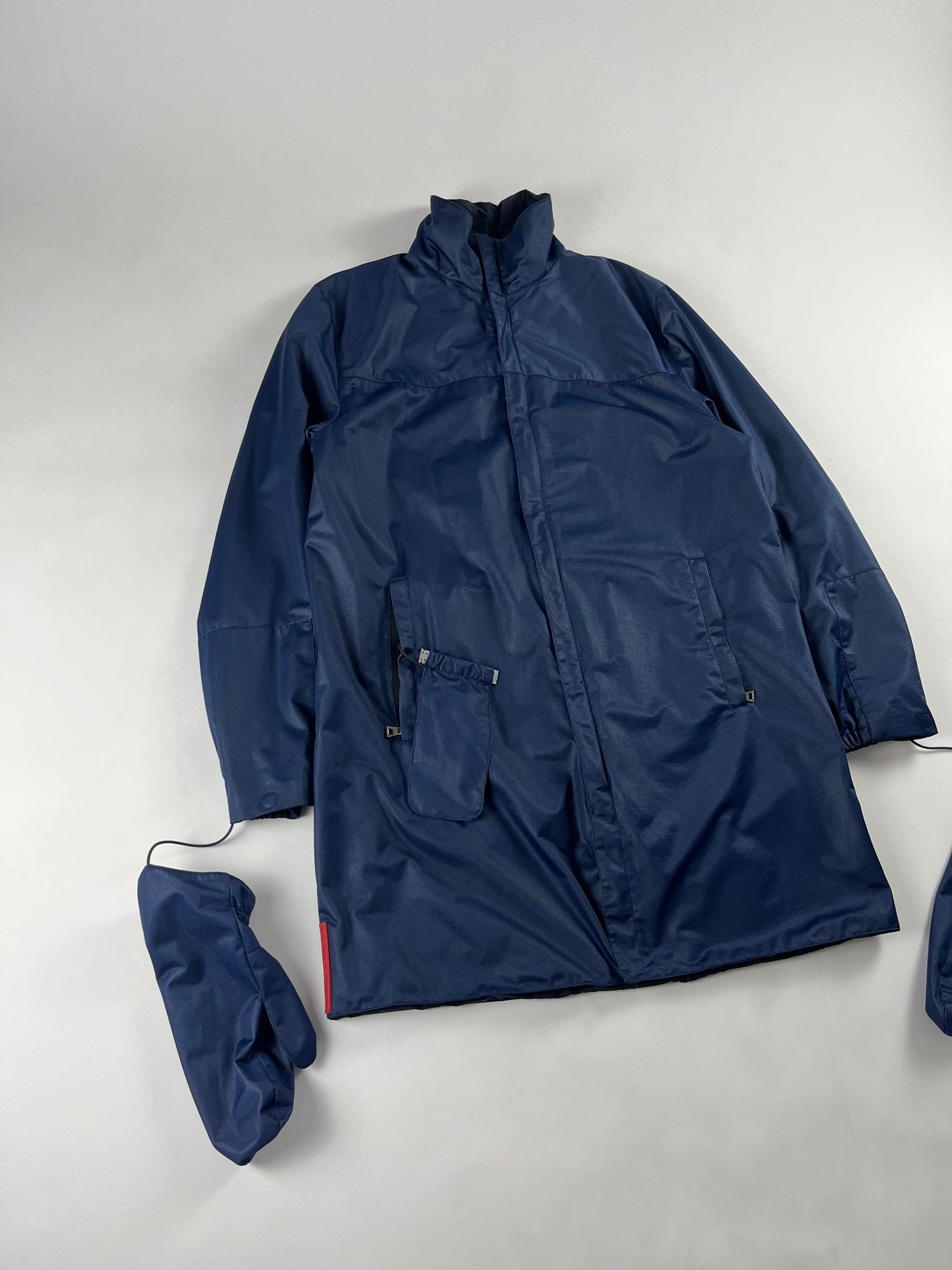 Prada Eskimo Technical Long Navy Nylon Jacket FW 1999 - M