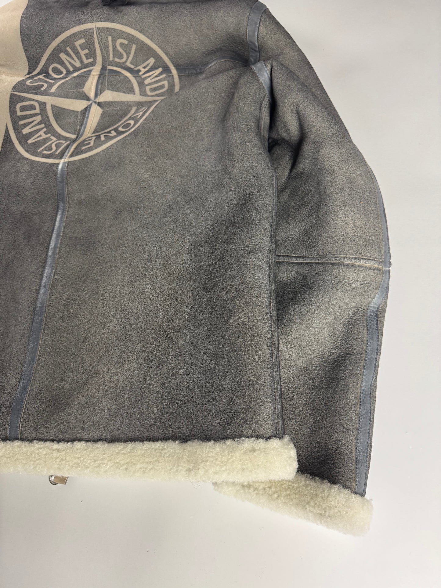 Stone Island Hand Sprayed Shearling Leather Jacket FW 2020 - M