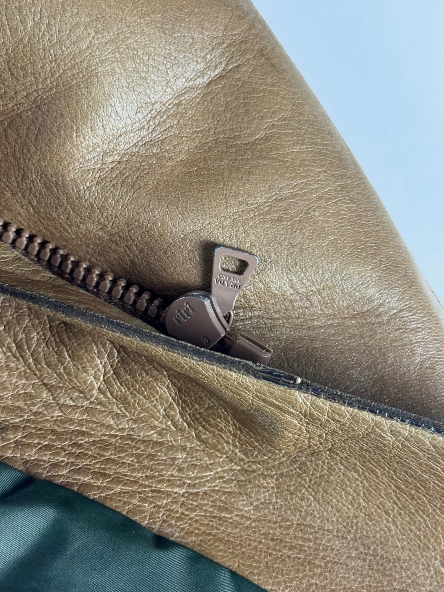 Prada Camel Cuffed Collar Leather Jacket FW 1999 - S