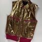 Dior Homme Sample Oro Fluxia Gold Crinkled Metallic Fuchsia Zip Trim Leather Sleeveless Jacket SS 2009 - M