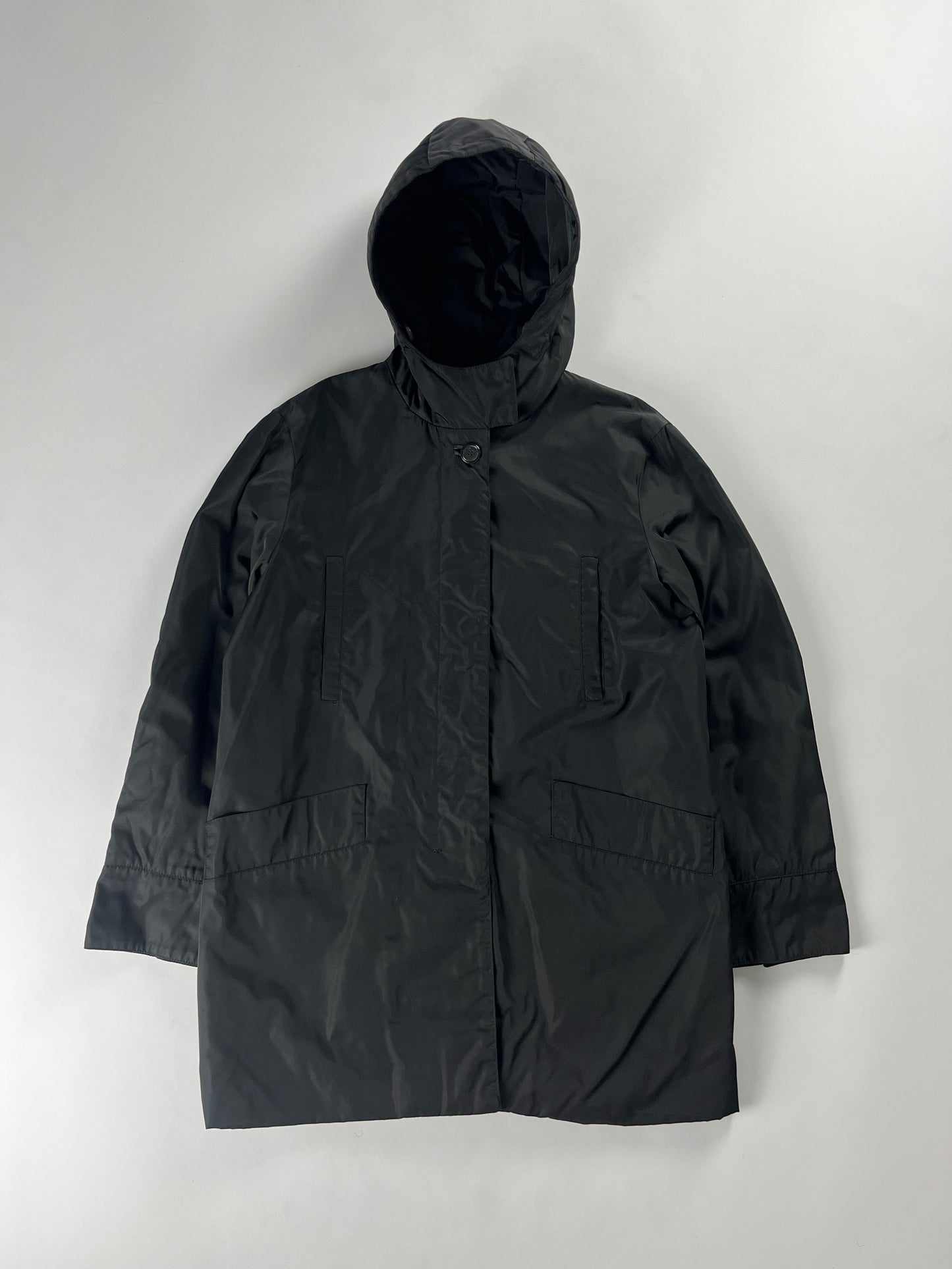 Prada Incognito Leather Details Windbreaker Coat 2000s - M
