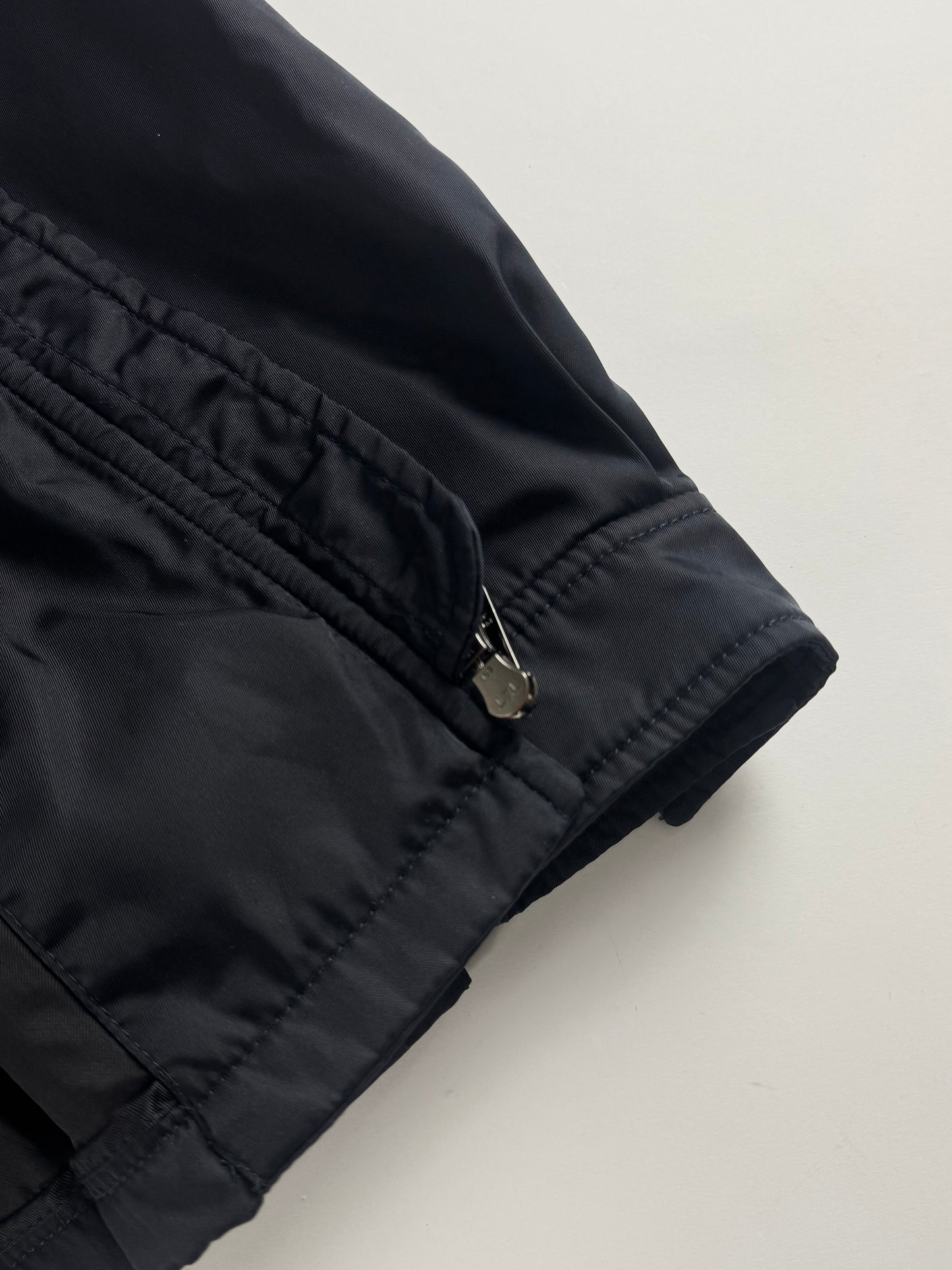 Prada Navy Double Zip Officer Minimalist Trucker Jacket SS 2019 - S