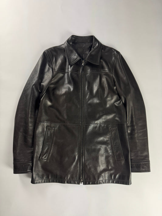 Prada Premium Double Zip Leather Formal Coat FW 2001 - M