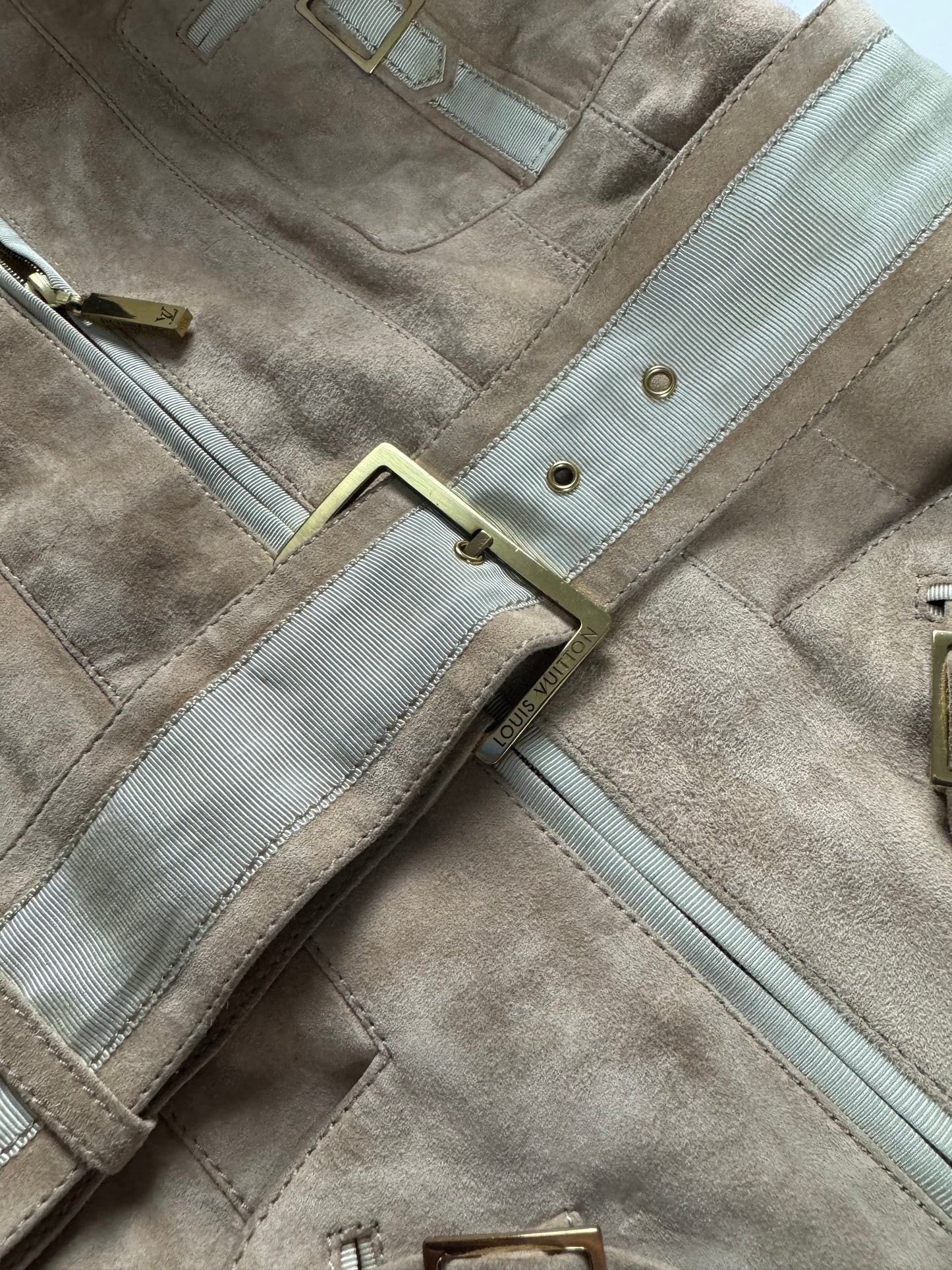 Louis Vuitton Suede Calfskin  Leather Multi Belted Jacket 2000s - XS
