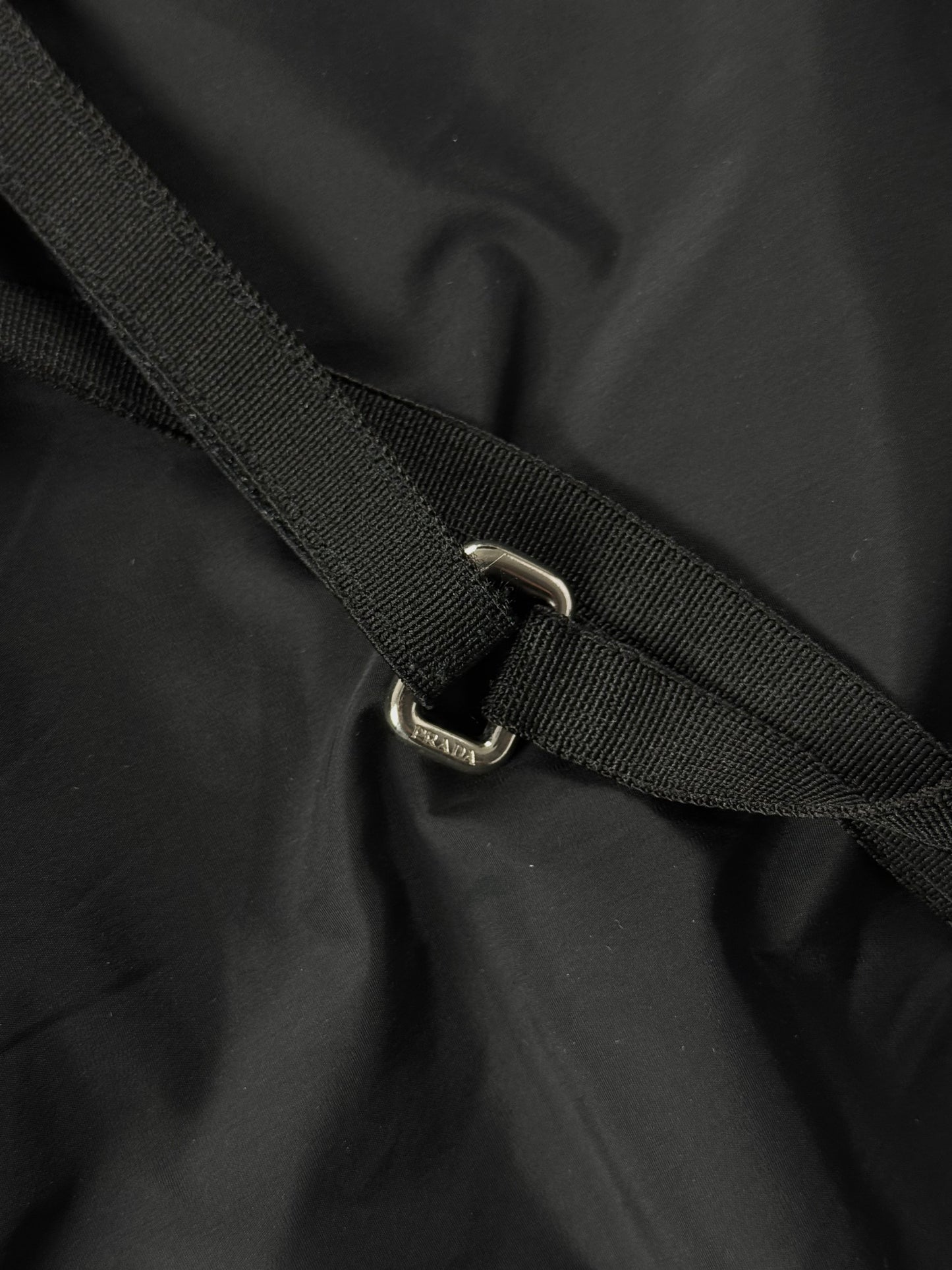 Prada Black Minimalist Belted Open Back Harness FW 1999 - M