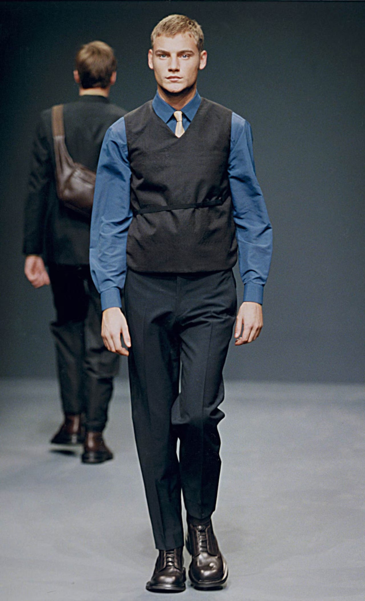 Prada Black Minimalist Belted Open Back Harness FW 1999 - M