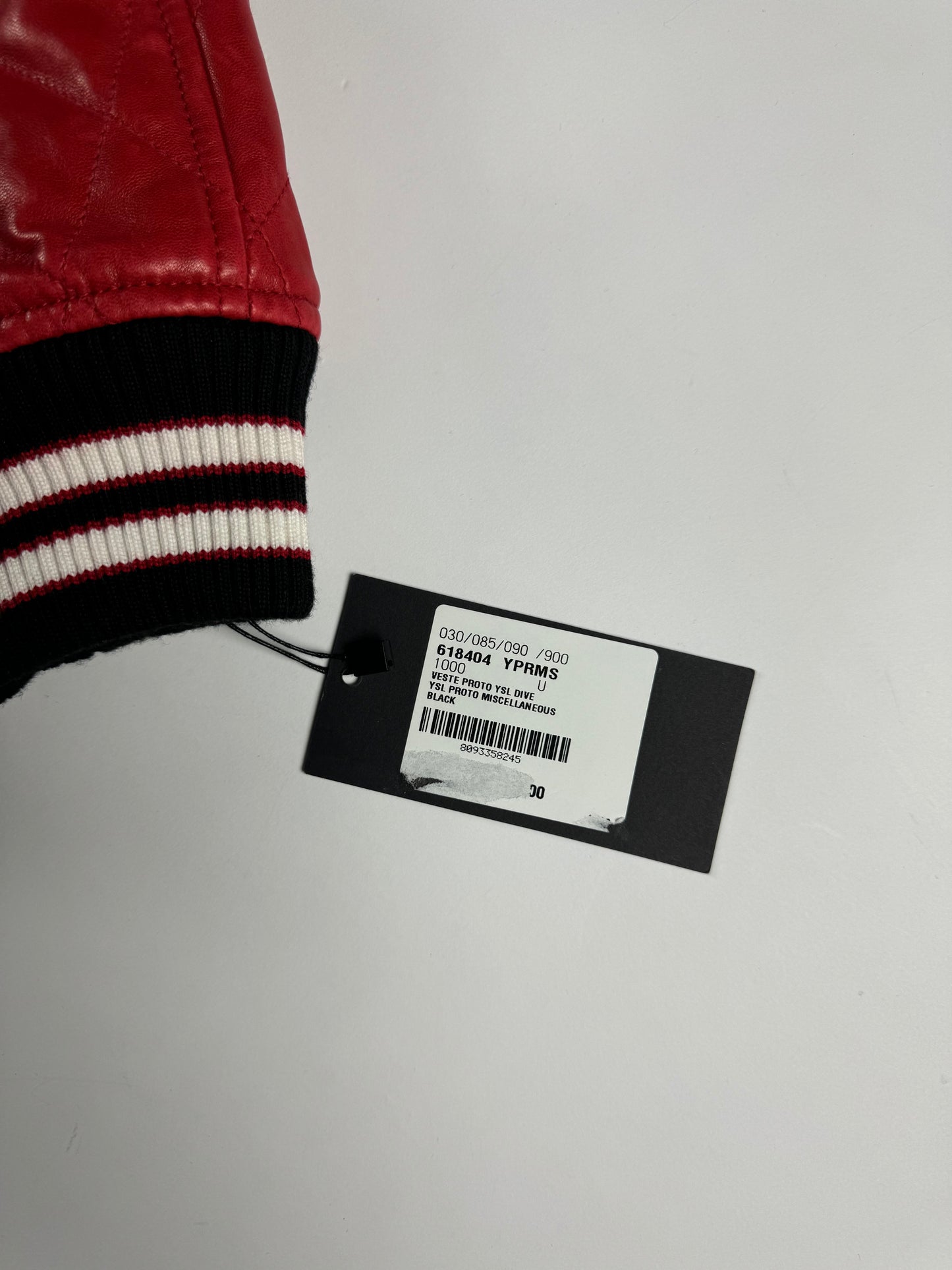 Saint Laurent Sample Quilted Baroque Damier Varsity Bomber Jacket SS 2018 - S