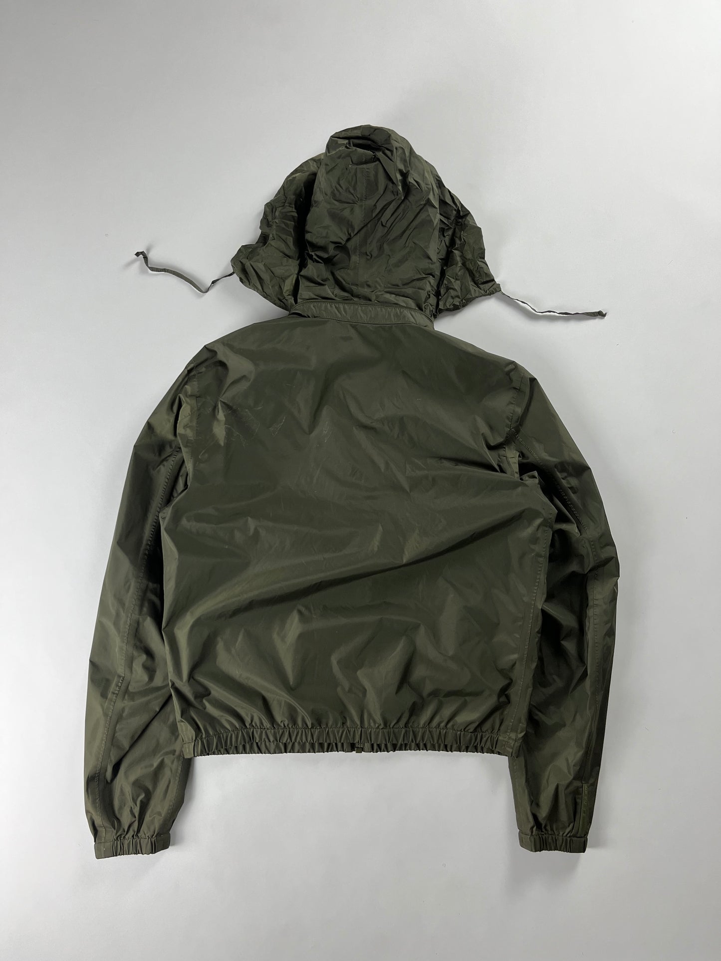 Prada Khaki Nylon Convertible Hood Utility Jacket SS 2010 - M