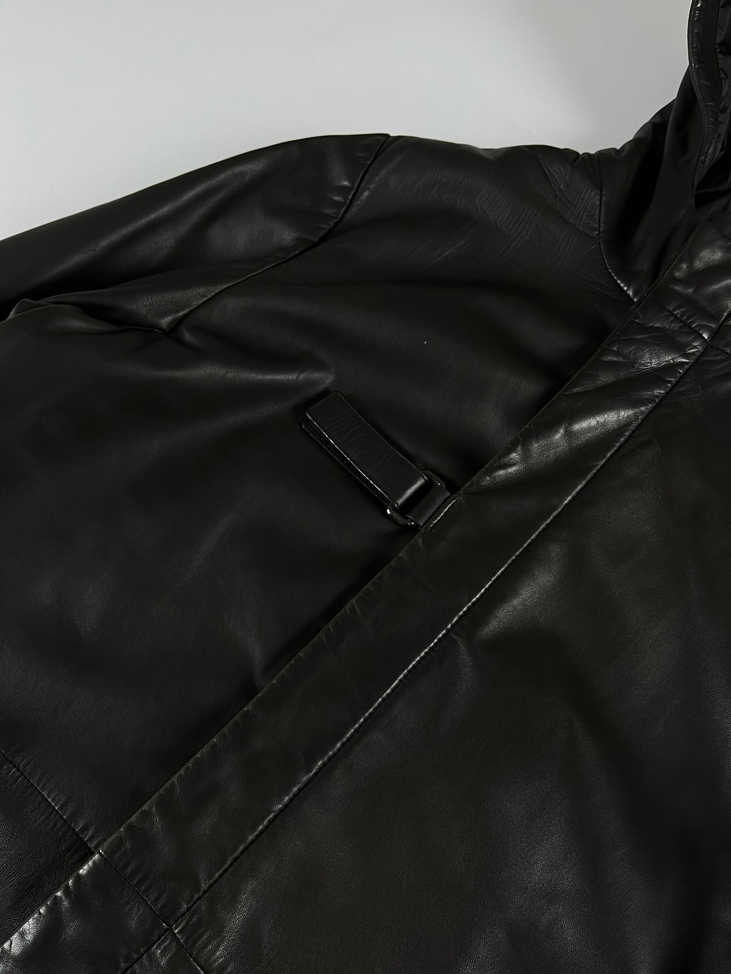 Prada Belted Premium Leather Long Jacket FW 1999 - L