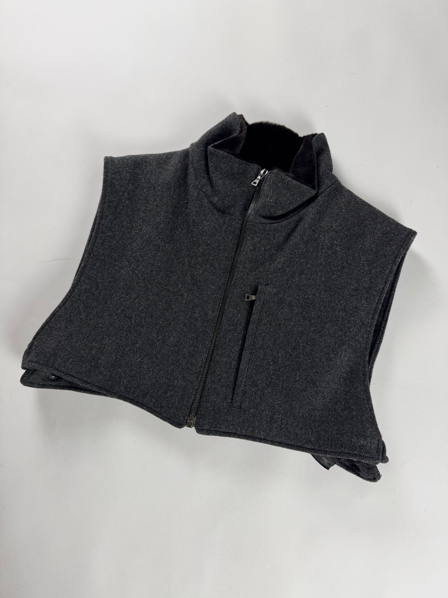 Prada Fur Lining Cropped Vest FW 2001 - L