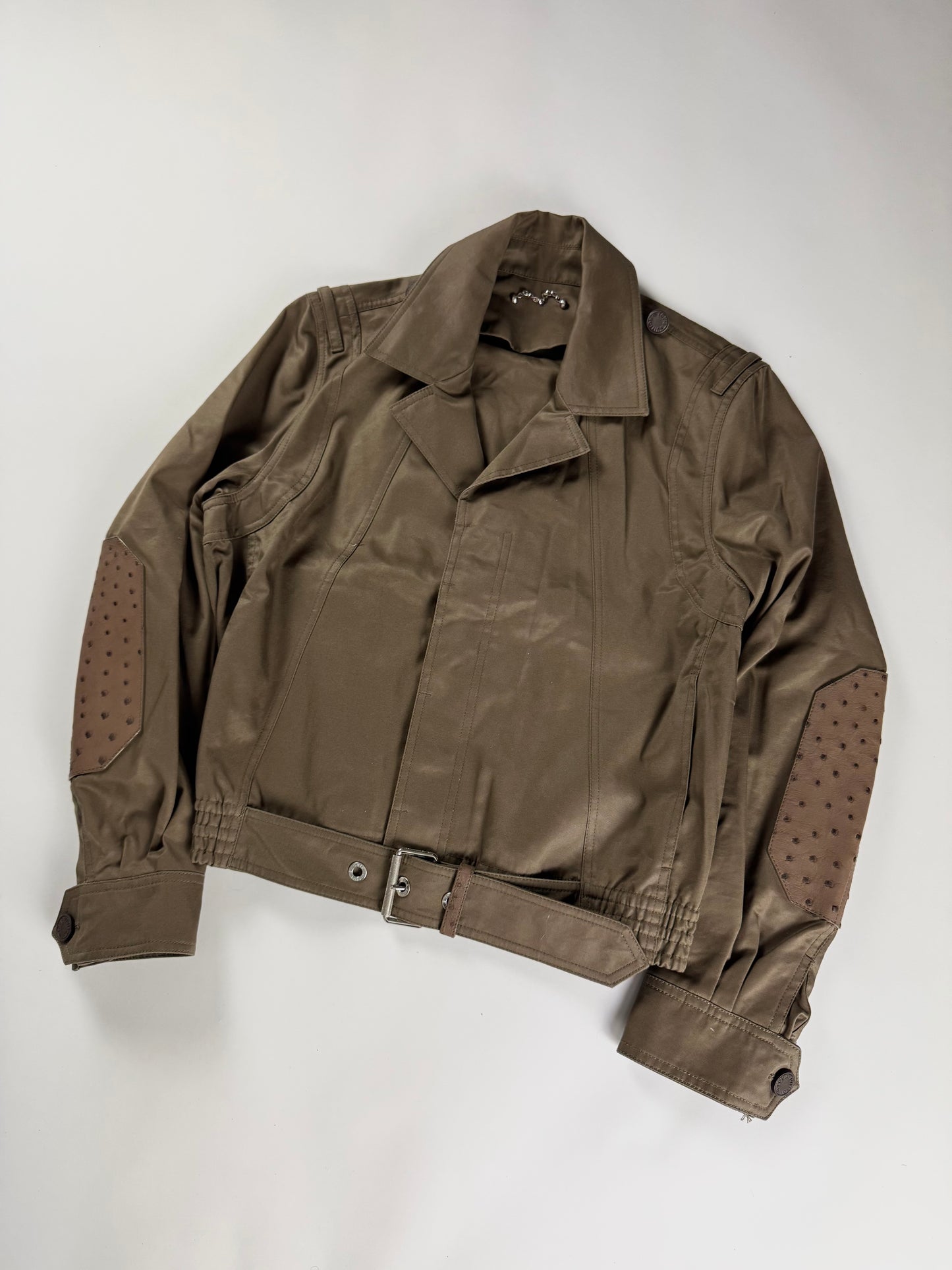 Louis Vuitton Sample Safari Perfecto Exotic Ostrich Leather Jacket SS 2017 - M