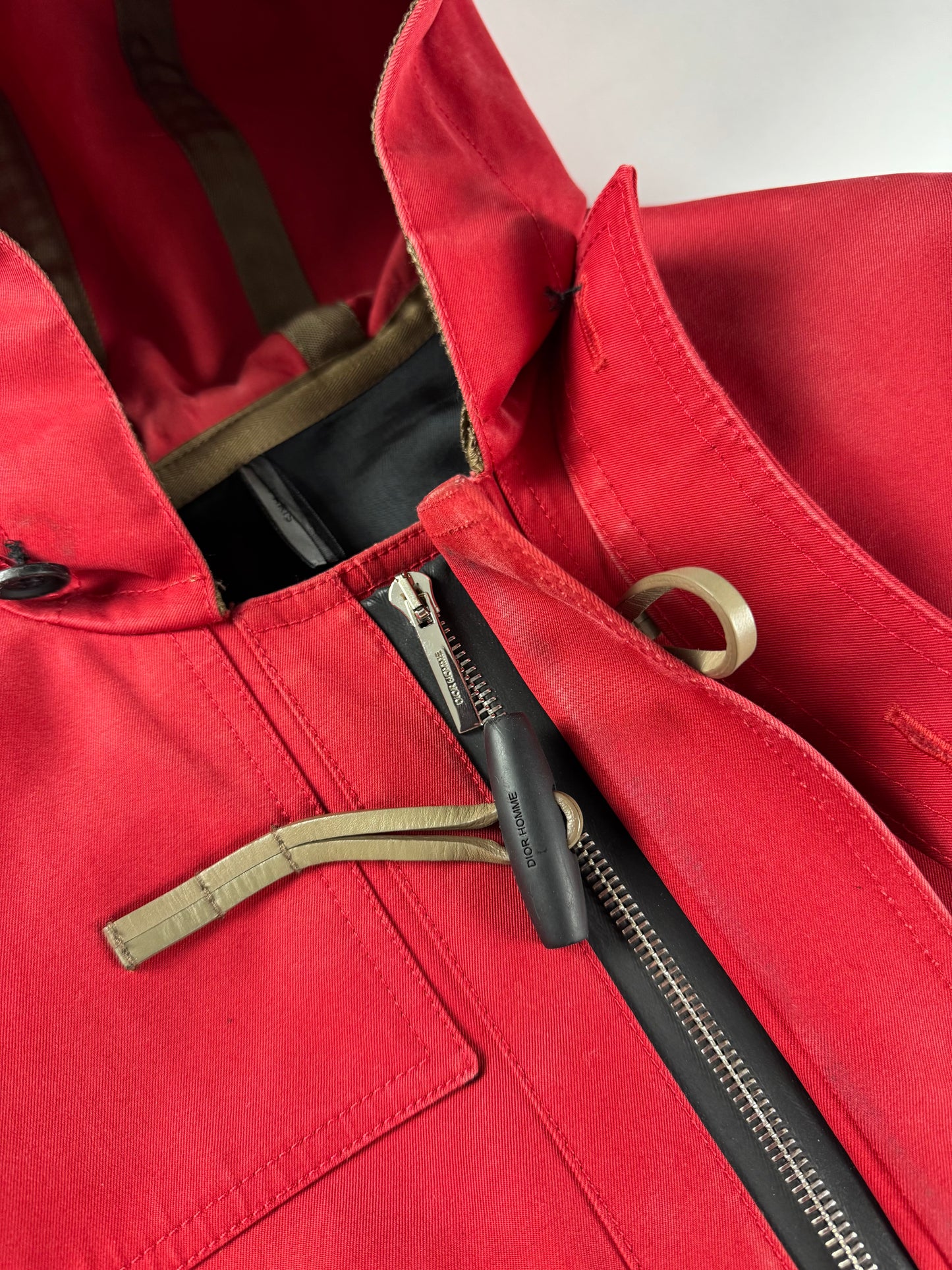 Dior Homme Kris Van Assche Red Military Duffle Coat Pre Fall 2014 - S