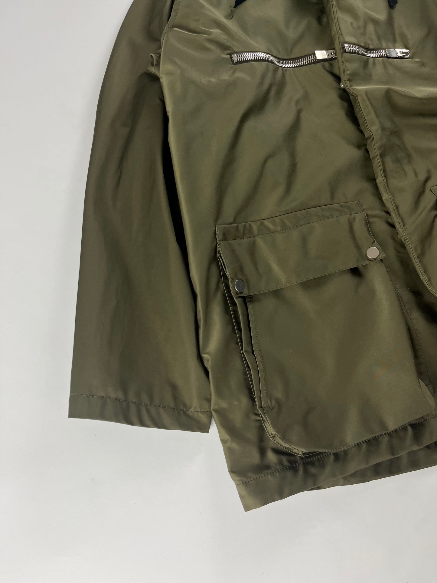 Balenciaga Khaki Double Zip Windbreaker Sample SS 2015 - XL