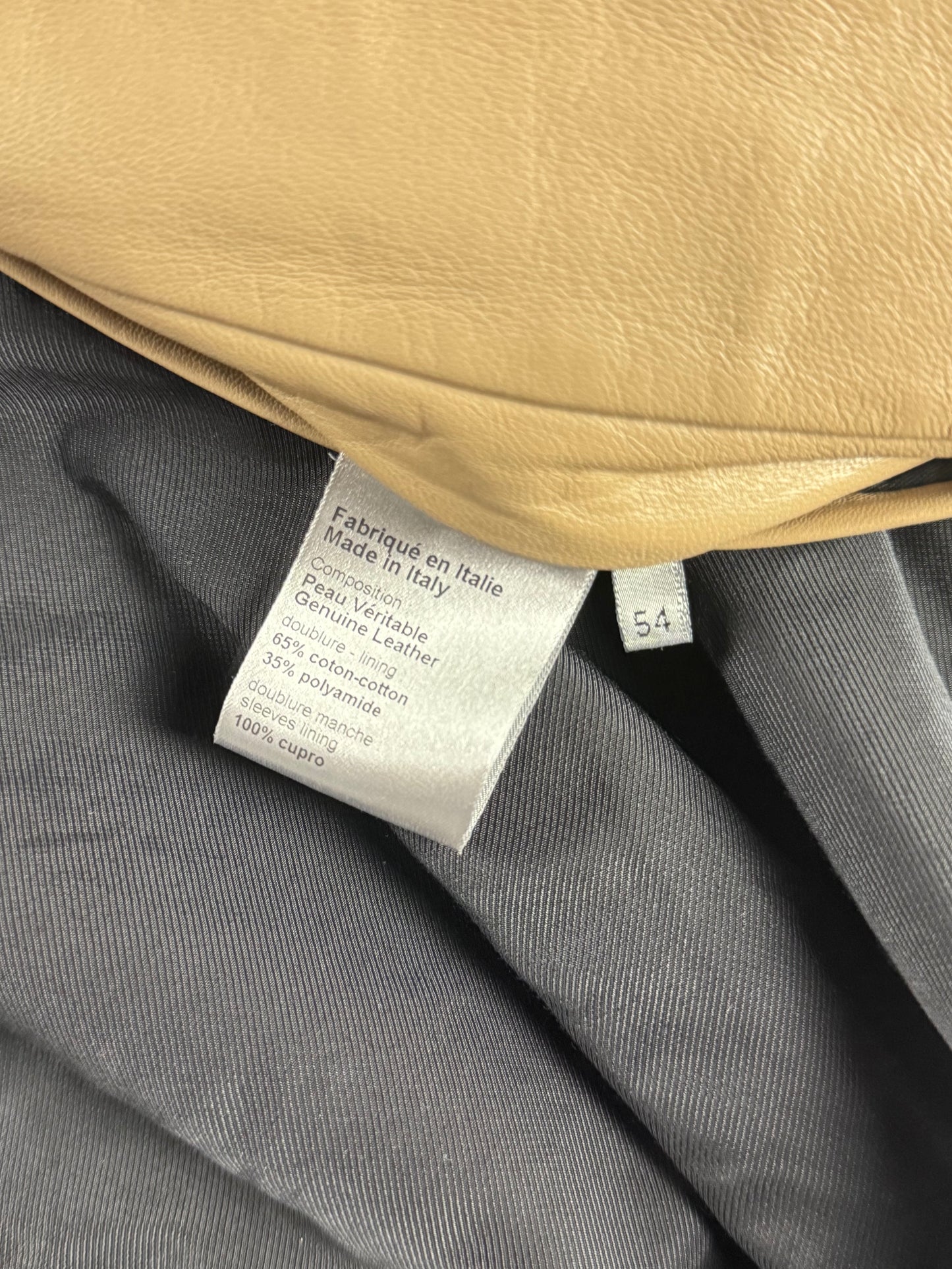 Dior Homme Camel Leather Bomber Varsity Jacket SS 2010 - L