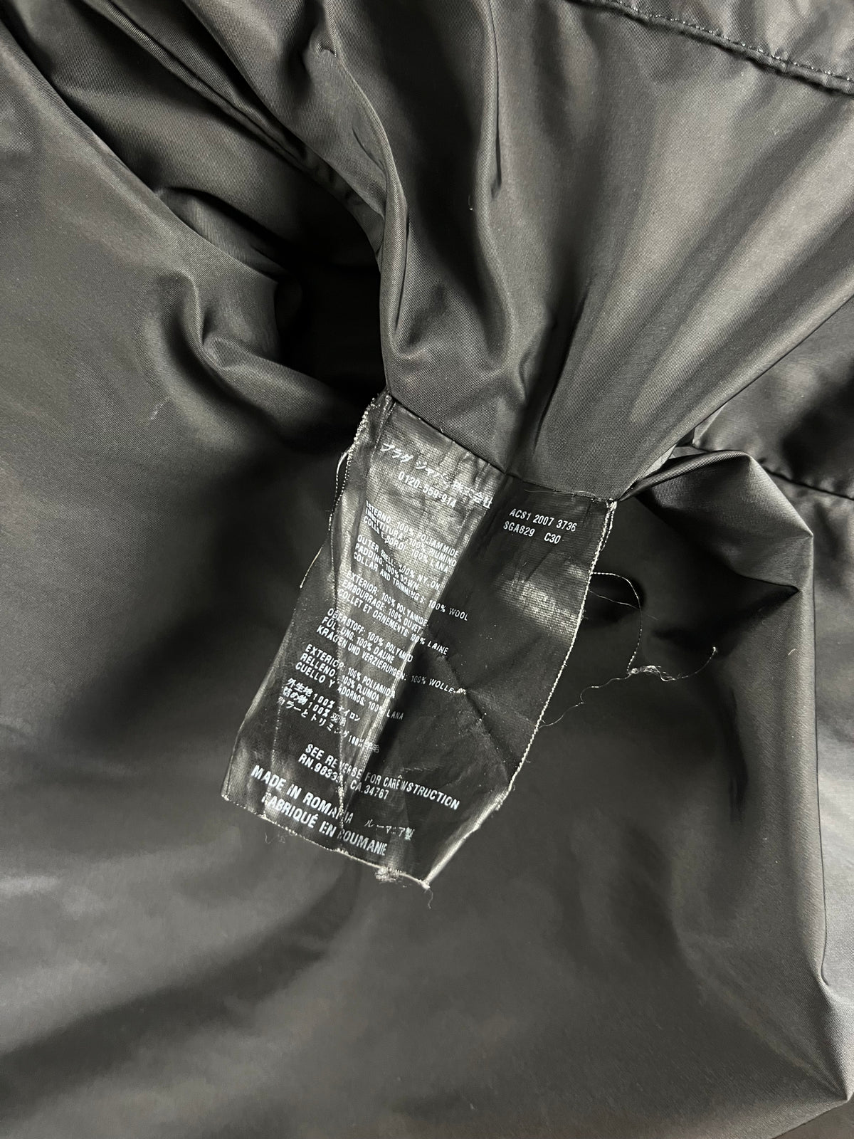 Prada Dark Nylon Mid Hooded Puffer Jacket FW 2007 - M