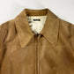 Miu Miu Camel Tan Leather Bomber Pointed Collar Jacket 2000s - M