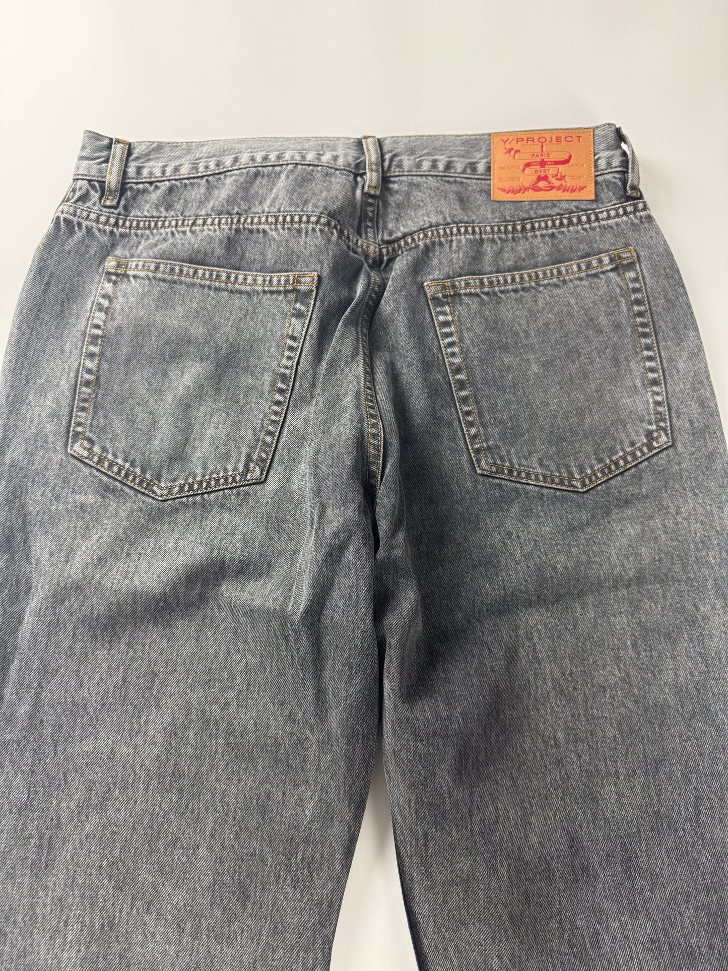 Y/Project Mini Cowboy Cuff Grey Denim Pants SS 2023 - 33 US