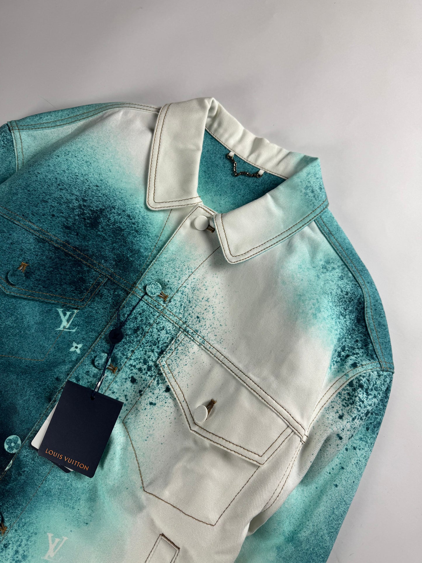 Louis Vuitton Sprayed Monogram Denim Trucker Jacket SS 2023 - M