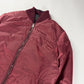 Prada Burgundy Nylon Striped Knit Cuffs Zip Front Bomber Jacket 2010s - M