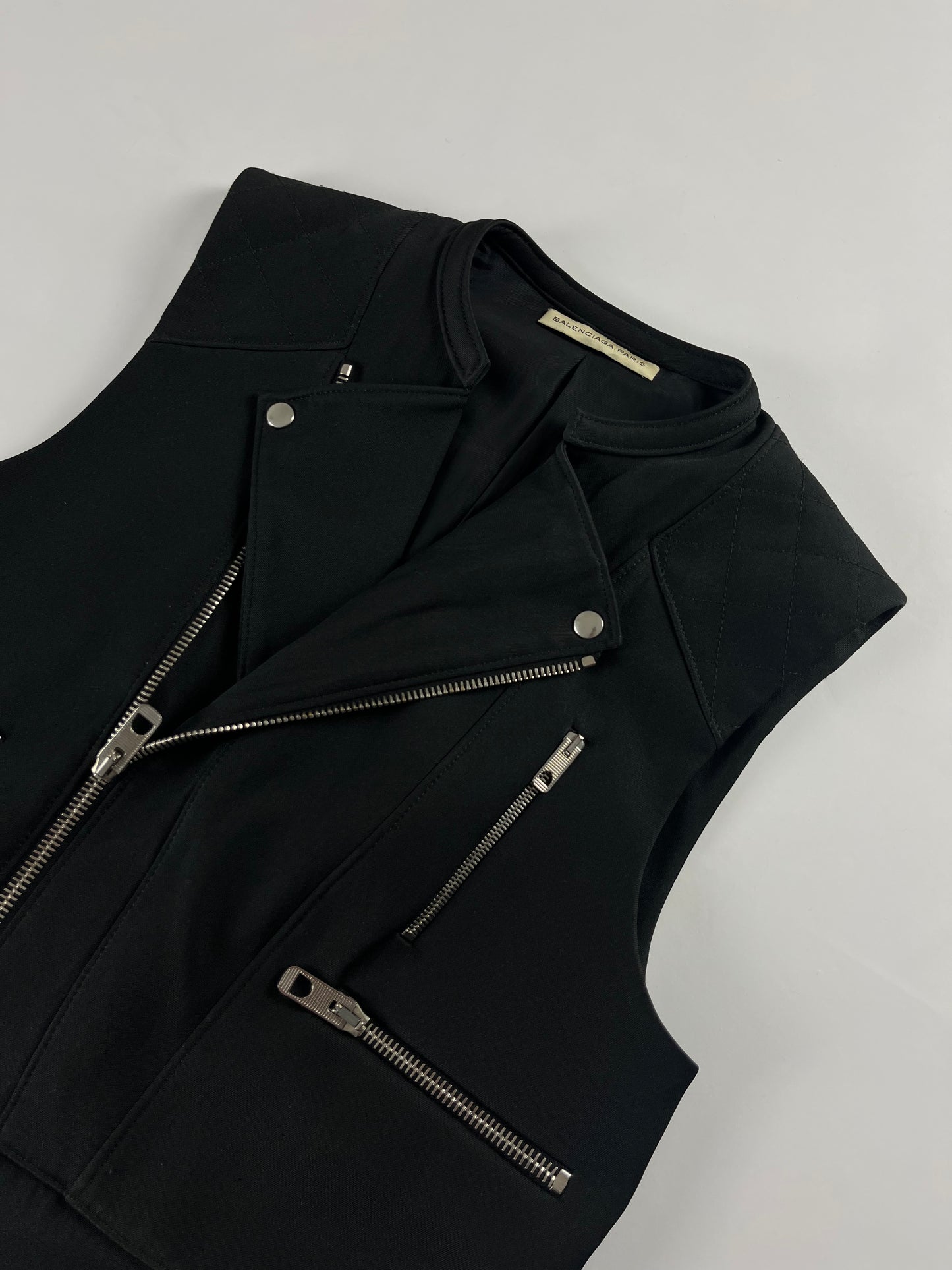 Balenciaga Black Zipped Moto Vest FW 2011 - S