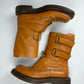 Prada Camel Leather Double Strapped Square High Boots FW 1999 - 43 EU/44 EU