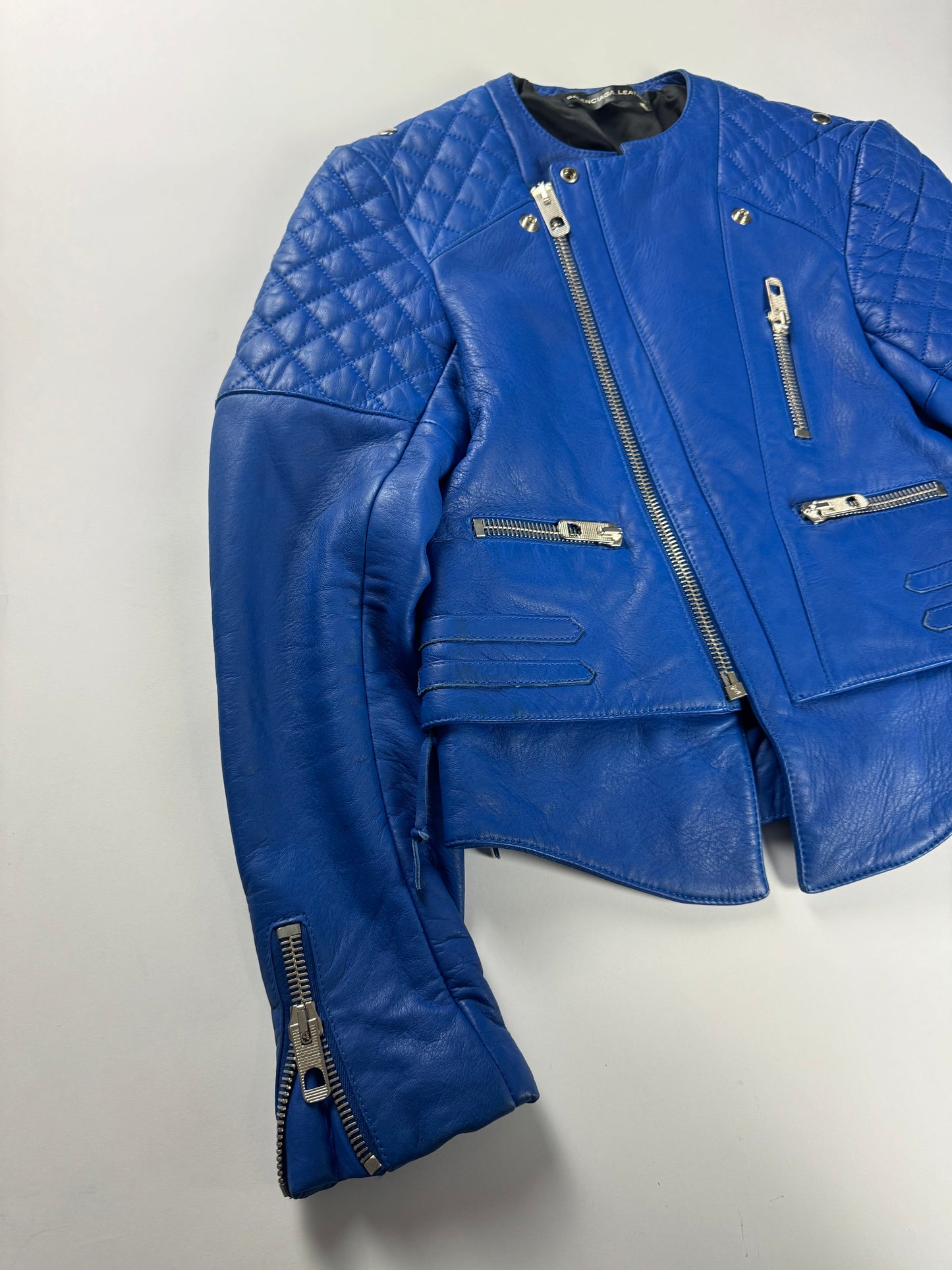 Balenciaga Nicolas Ghesquière Perfecto Royal Blue Leather Cobalt Rider SS 2011 - XS