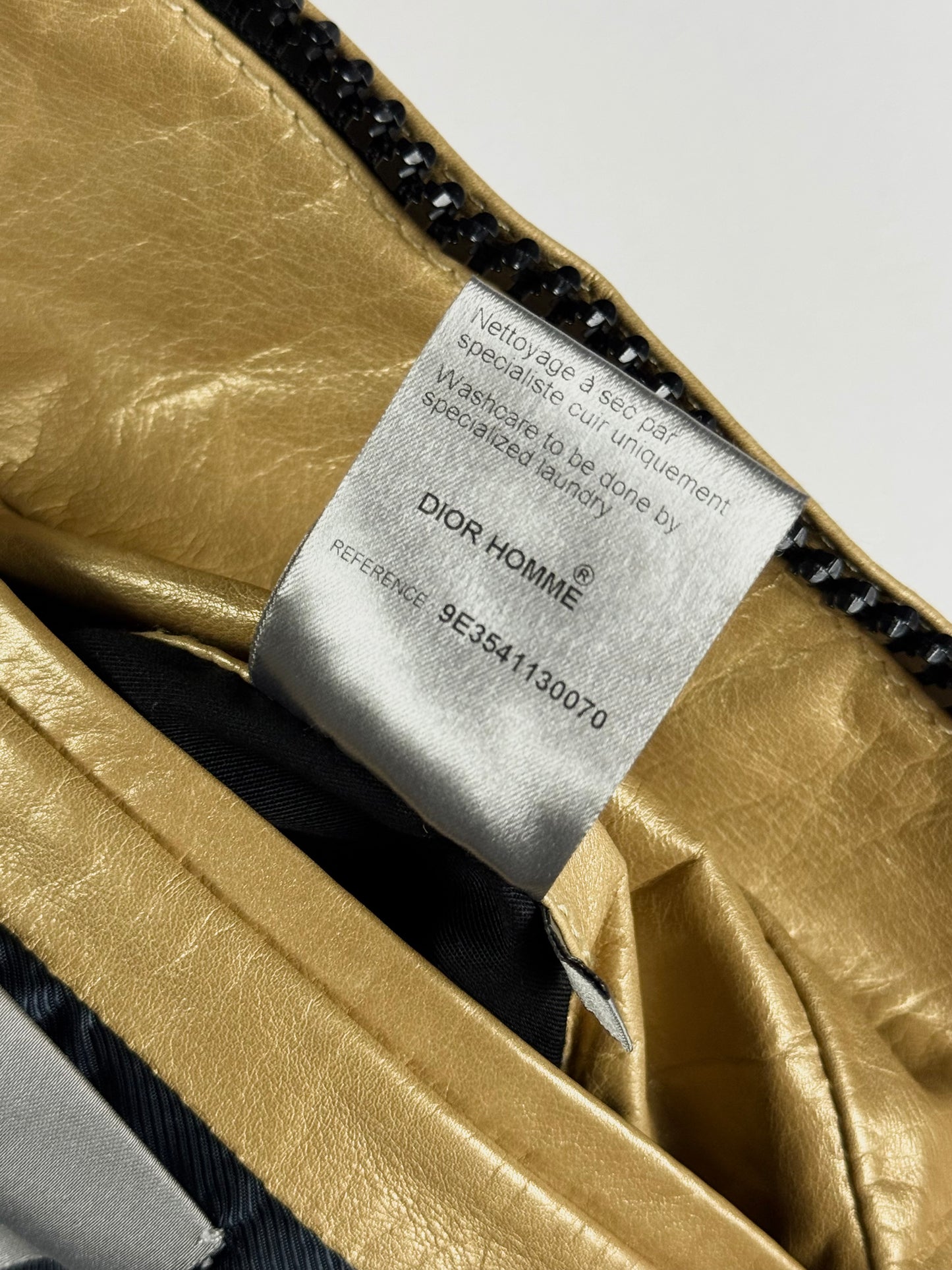 Dior Homme Kris Van Assche Fragmented Bright Yellow Leather Bomber Jacket SS 2009 - L