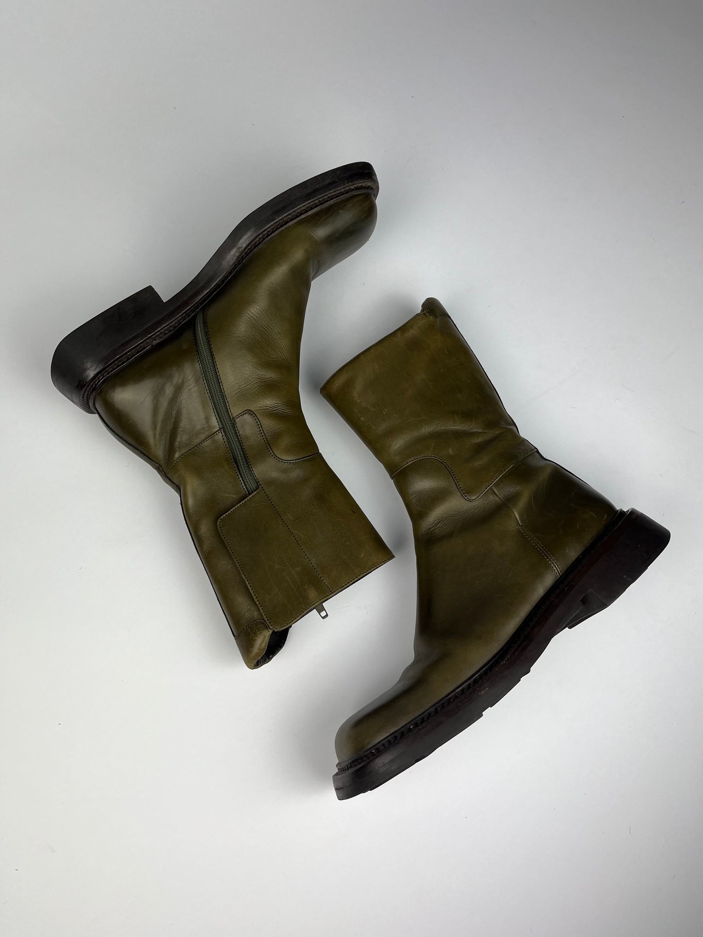 Prada Leather Square Toe High Boots FW 1999 - 40,5 IT/41,5 EU