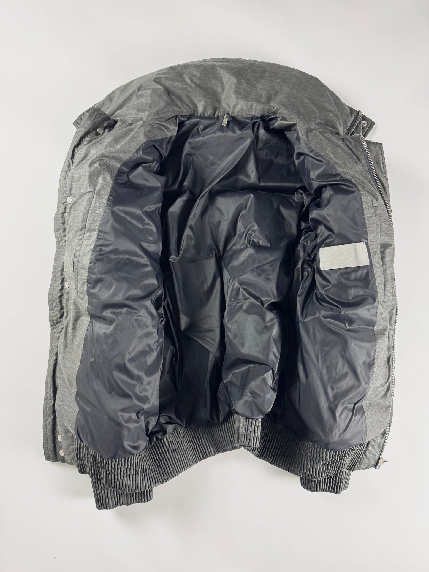 Dior Homme Grey Down Bomber  Funnel Neck Jacket FW 2010 - L