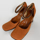 Prada Strapped Orange Mary Jane Tweed Heels FW 1999 - 39 IT/39,5 EU